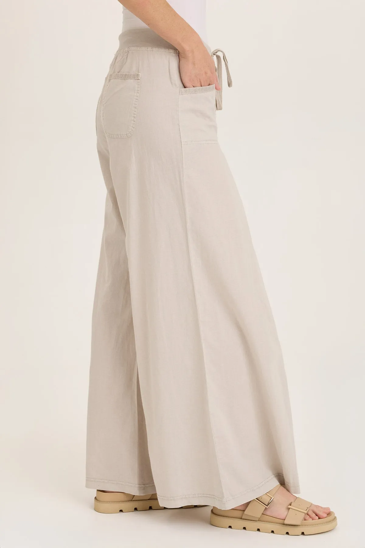 DoubleLayeredEdging Zorba Linen Ultra Wide Leg Pant