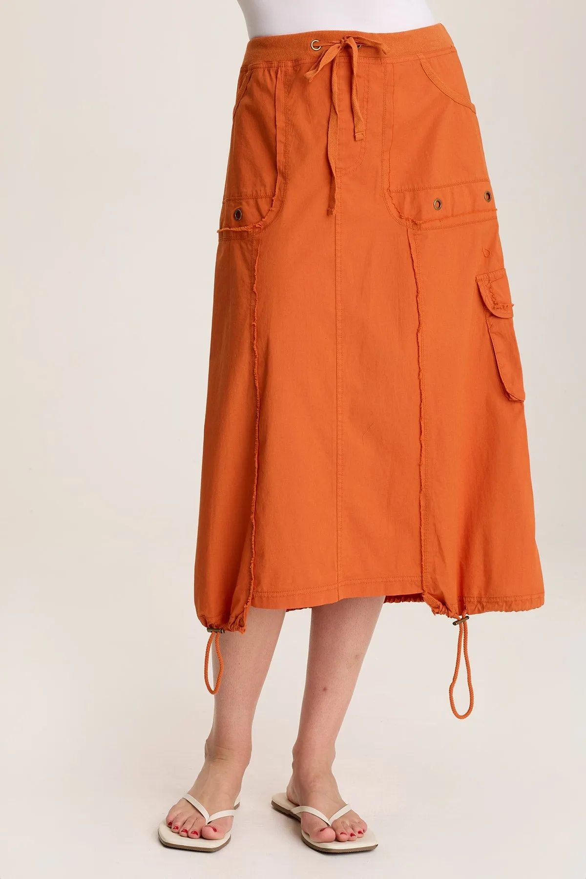 Castalina Poplin Cargo Midi Skirt Lightweight insulation StaticFree Material
