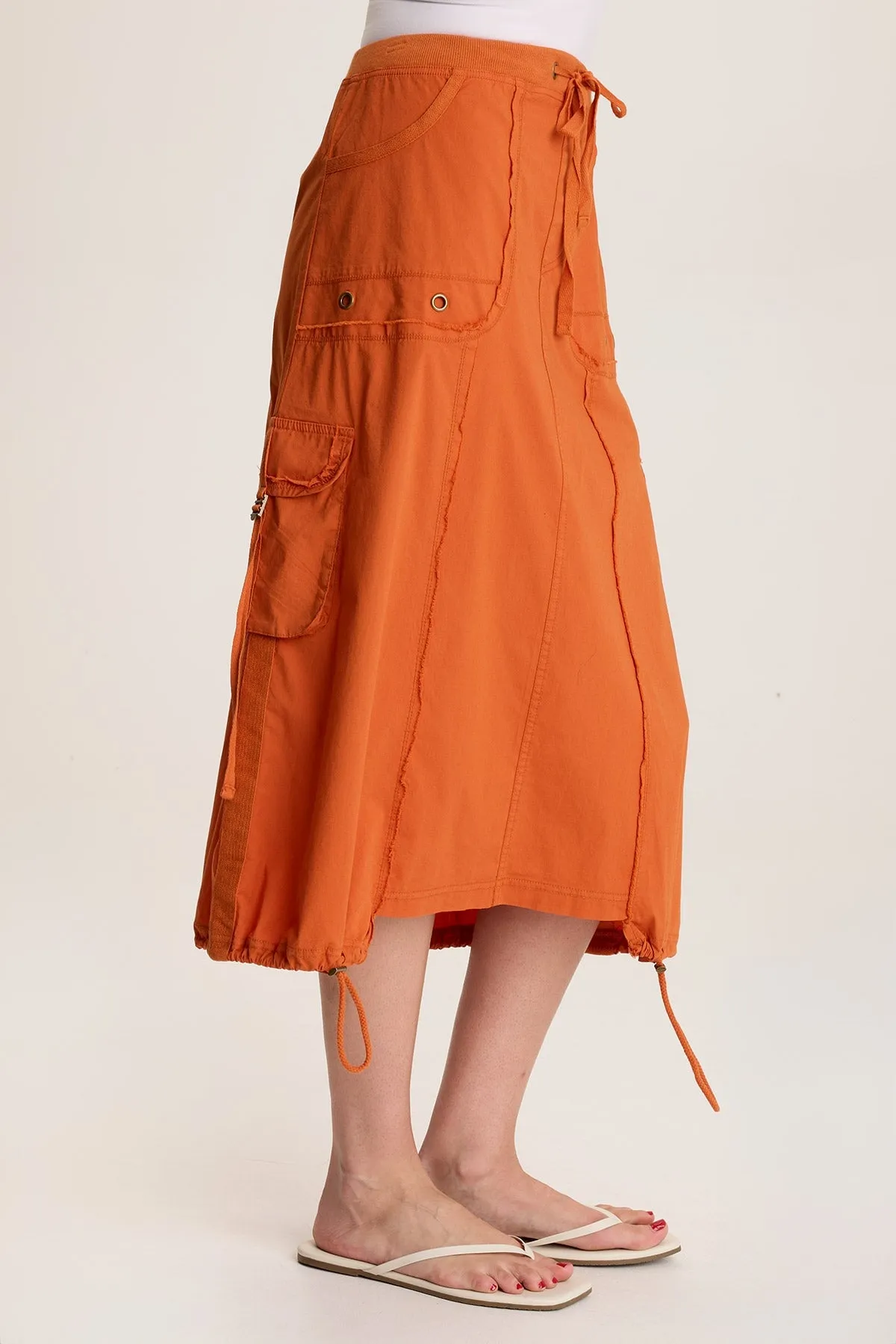 Day Glow Castalina Poplin Cargo Midi Skirt