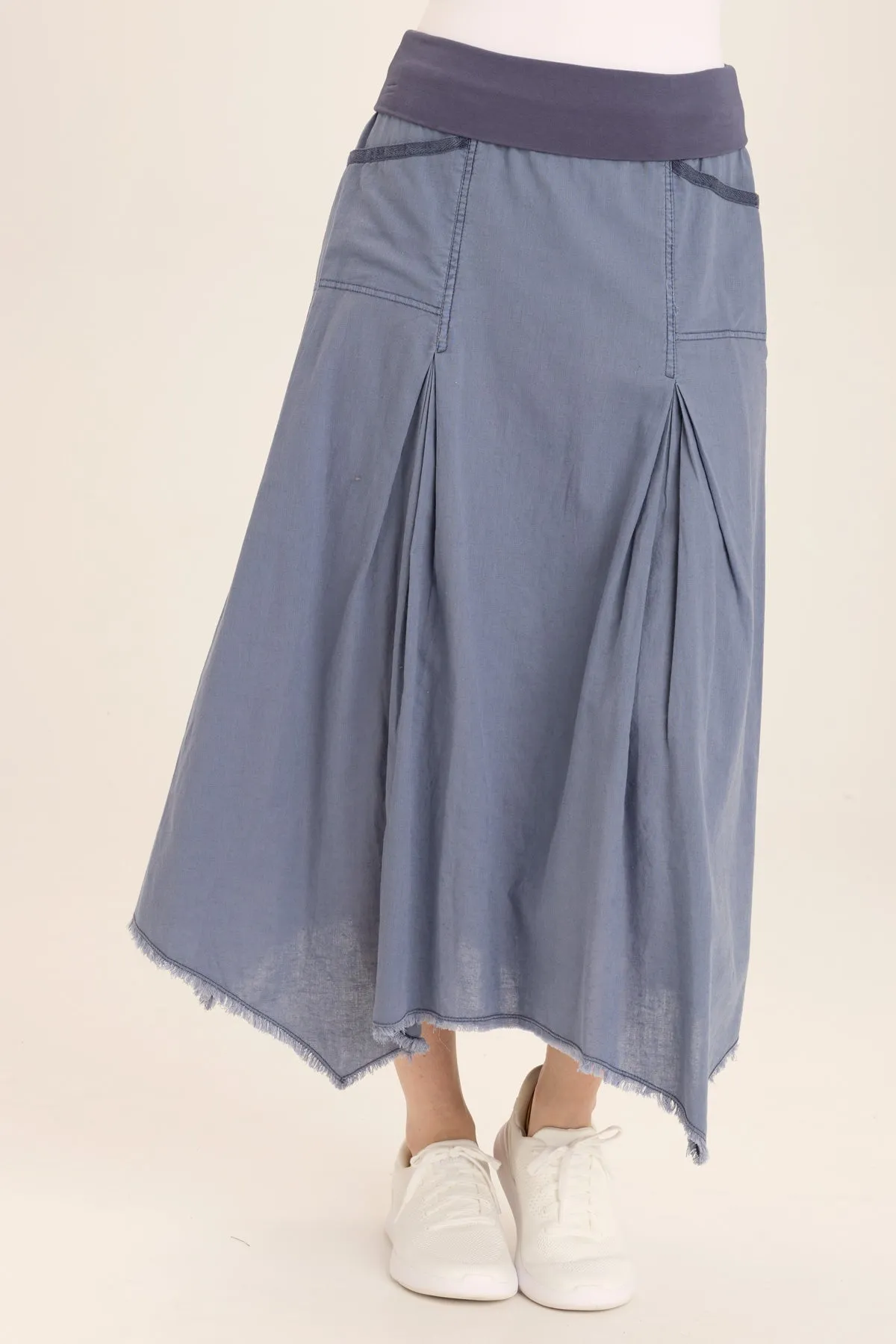 Triste Linen Bohemian Sharkbite Maxi Skirt AbrasionFreeZone Couple Look