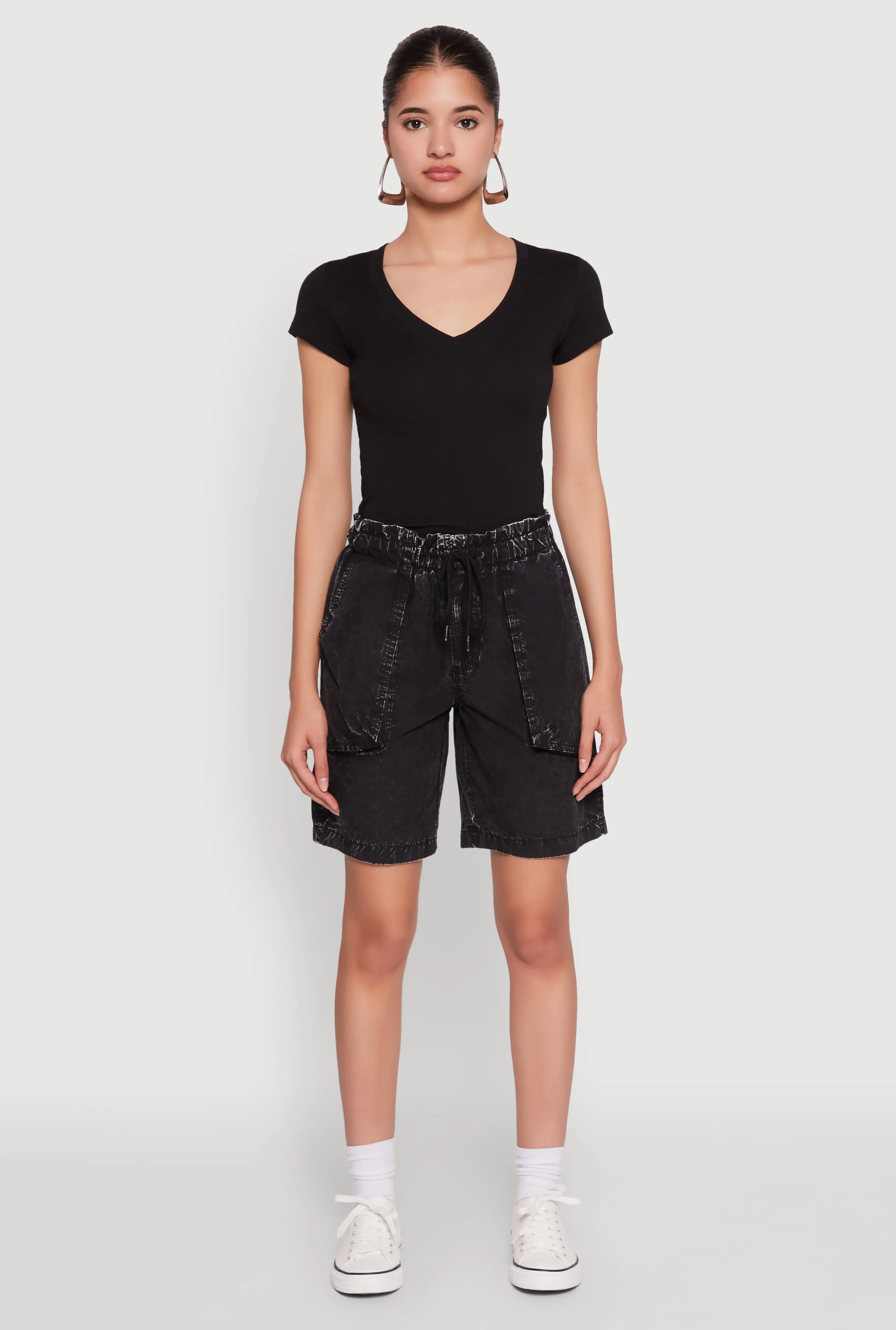 camisole Poplin Drawstring Bermuda Shorts