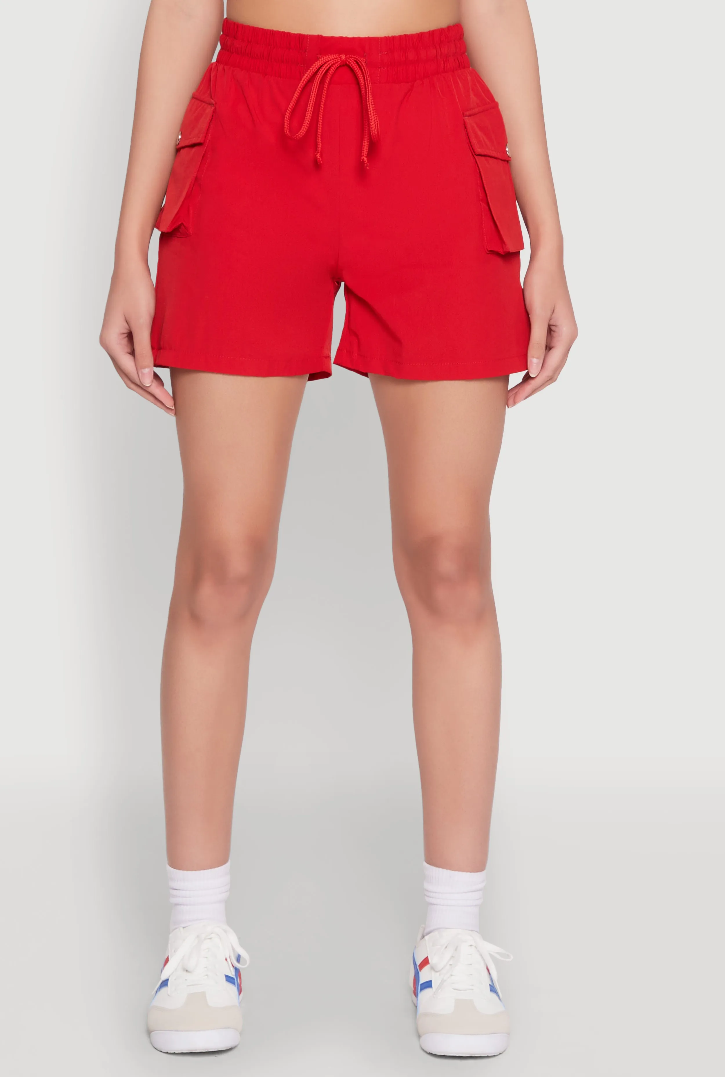 Layered Protection System Drawstring Waist Cargo Pocket Shorts