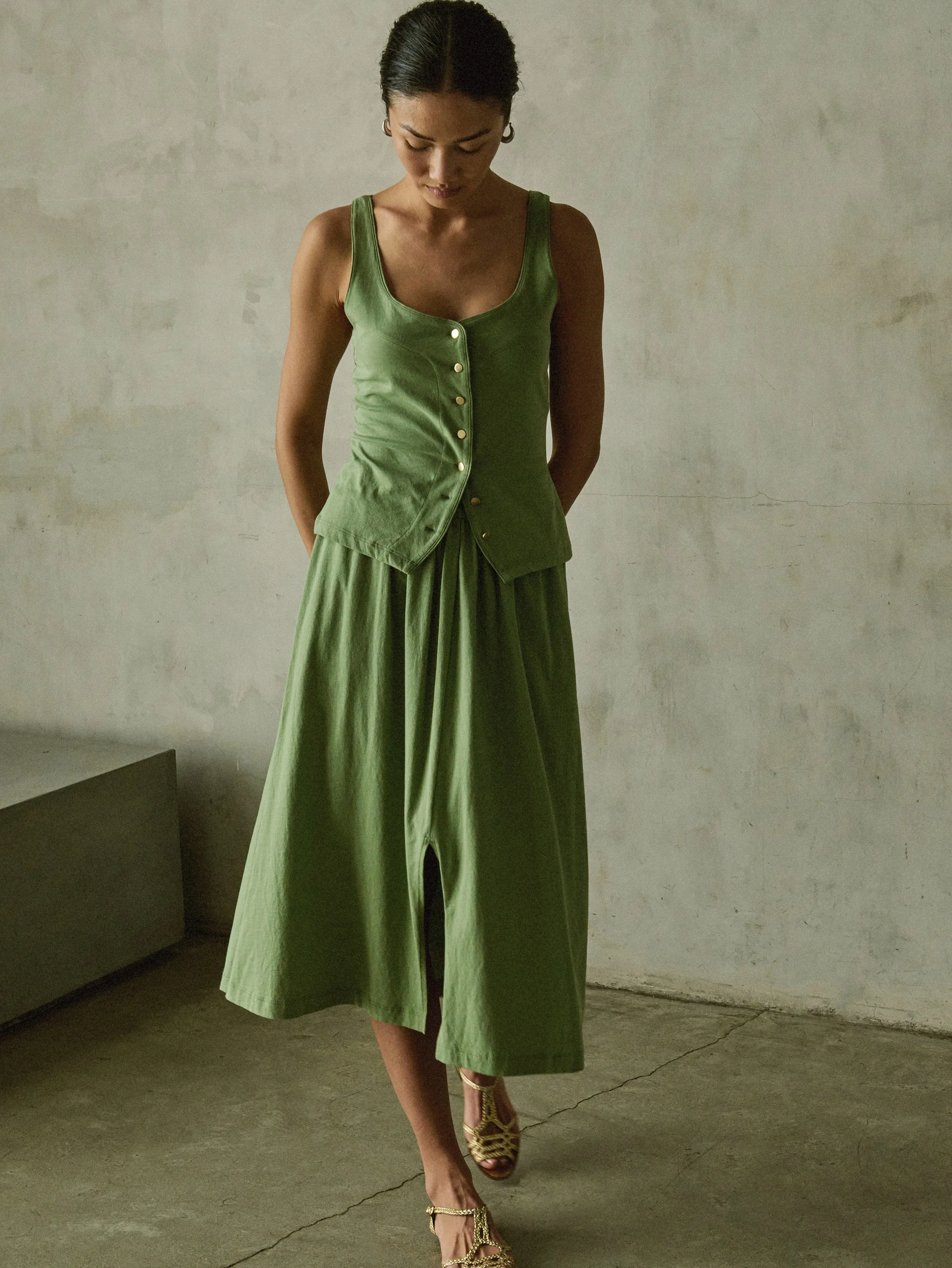 Sheer Overlay Outfit Lookbook Vida Midi Skirt