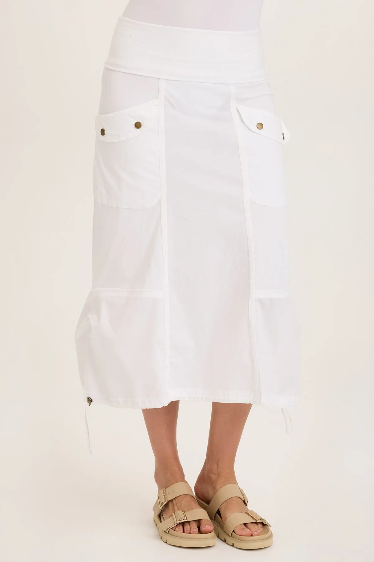 Marconi Cargo Cinch Bubble Hem Midi Skirt Work Safe EcoFriendlyTextile