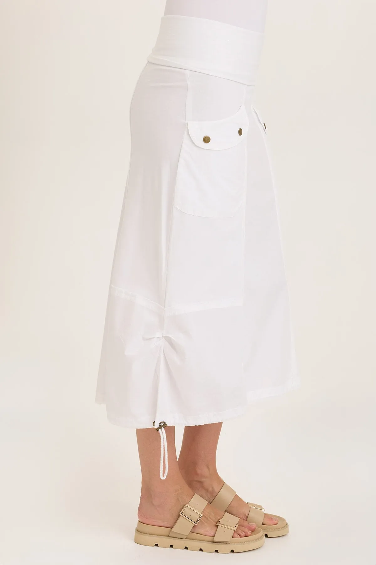 Marconi Cargo Cinch Bubble Hem Midi Skirt NonIrritating Seams