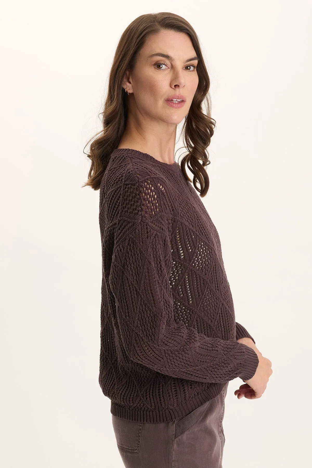 Rothwell Cotton Knit Relaxed-Fit Sweater Top Parisian Chic