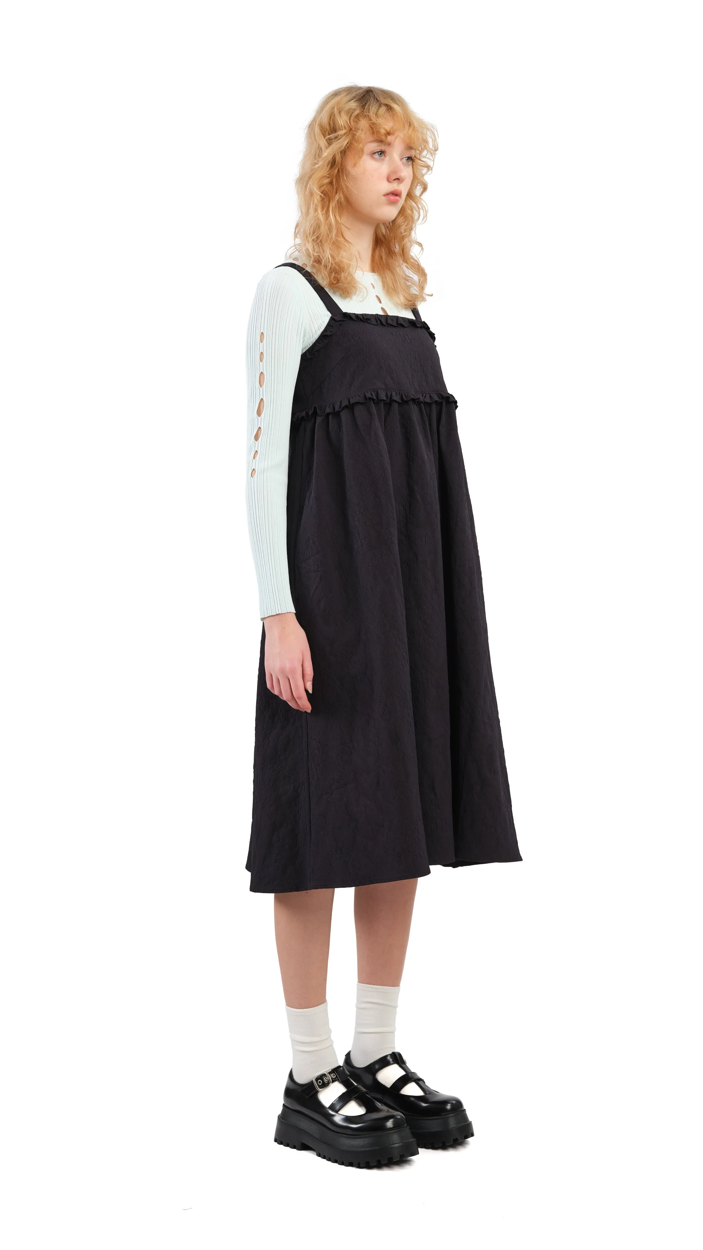 Textural Tiered Dress Fashion Core Antistatic