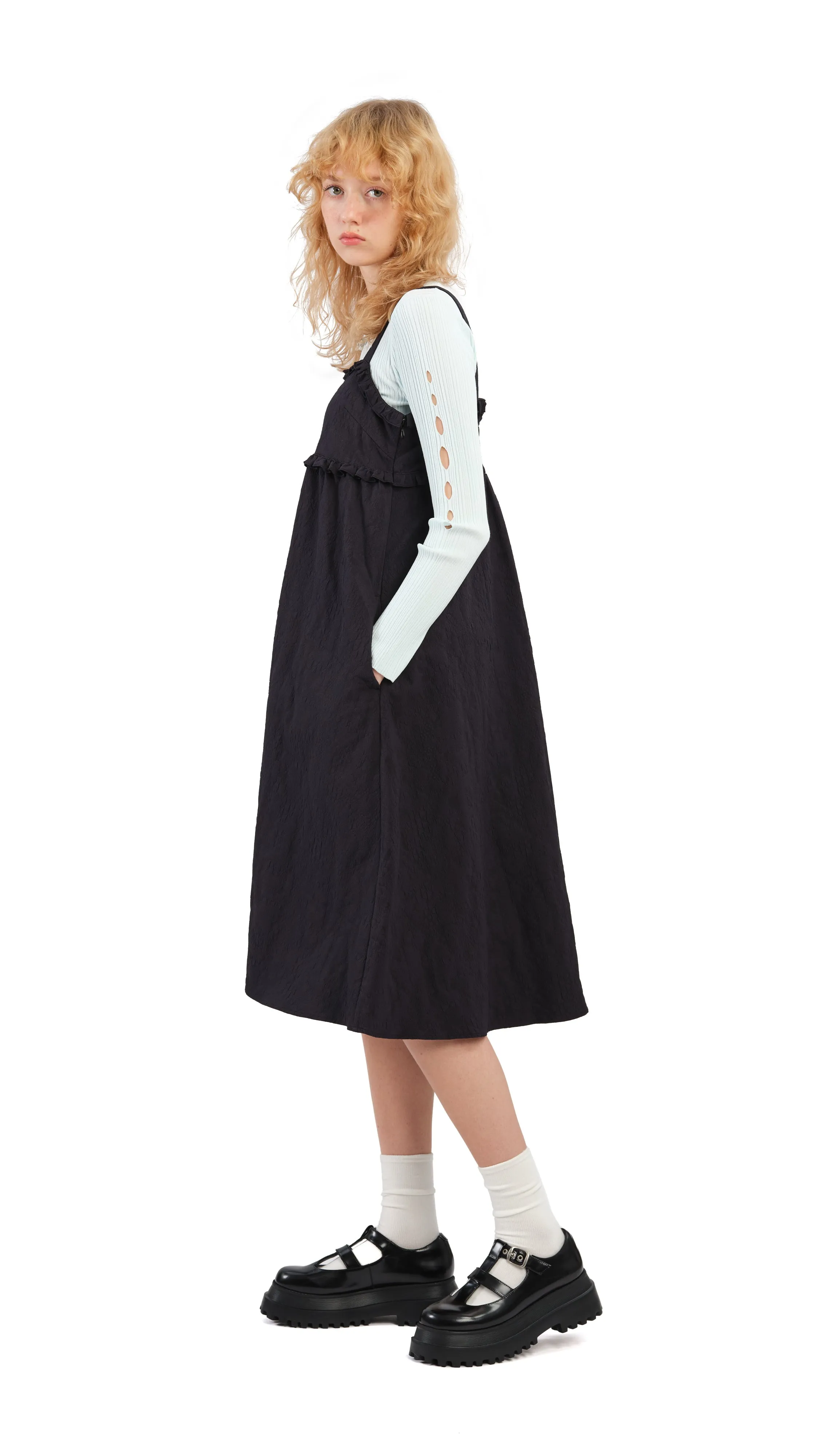 Textural Tiered Dress Clean Cut