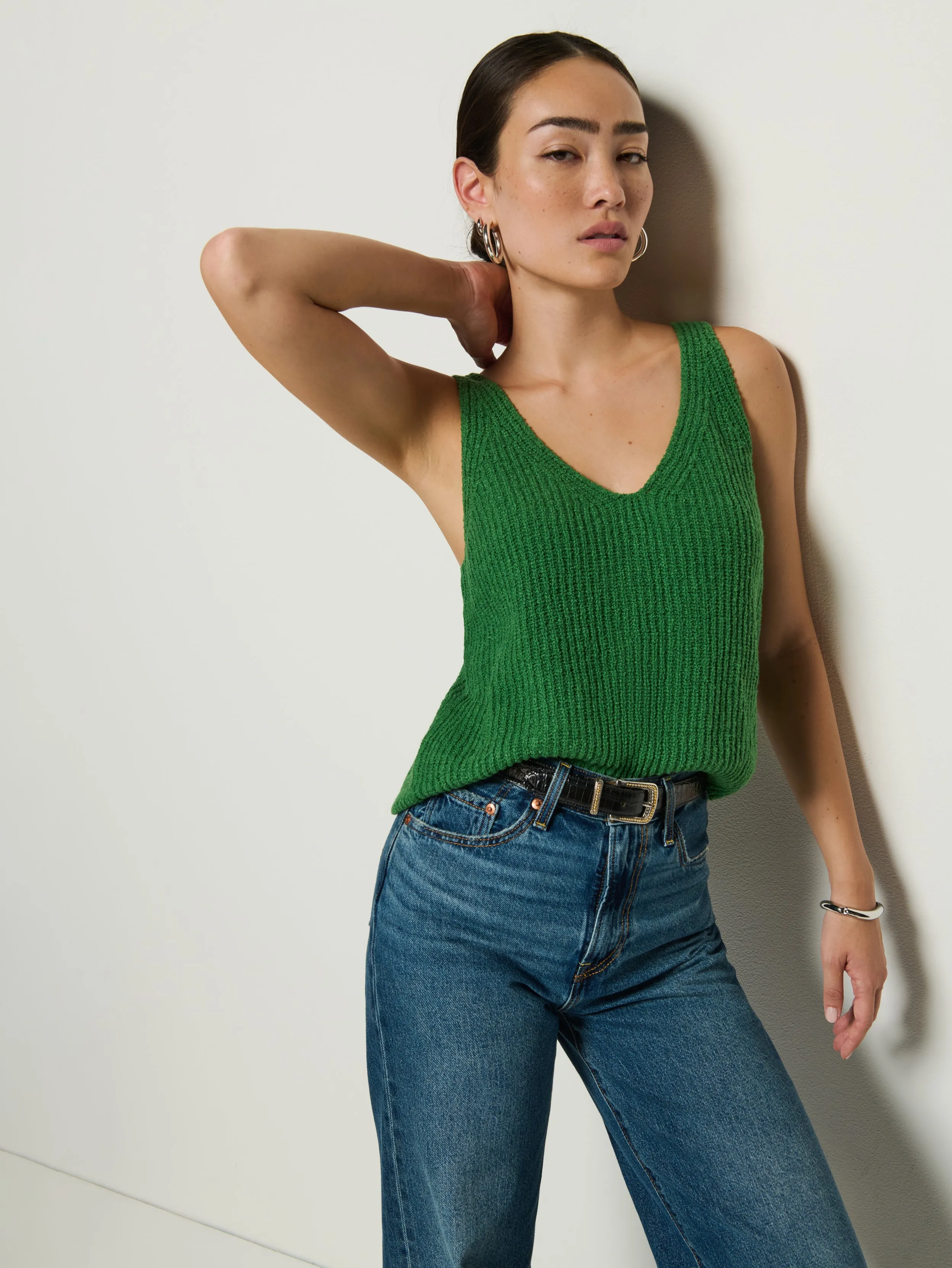 Cece Knit Tank Polish Core LayeredNeckline
