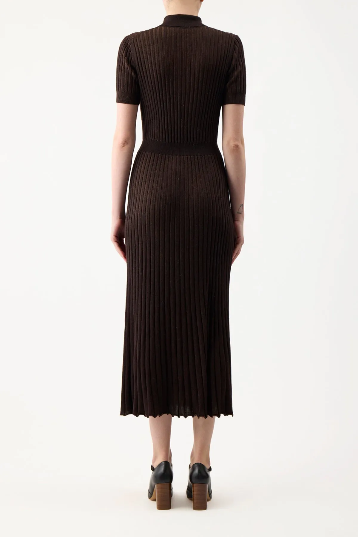 Love Glow Joyful Mood Amor Knit Midi Dress in Chocolate Cashmere Silk