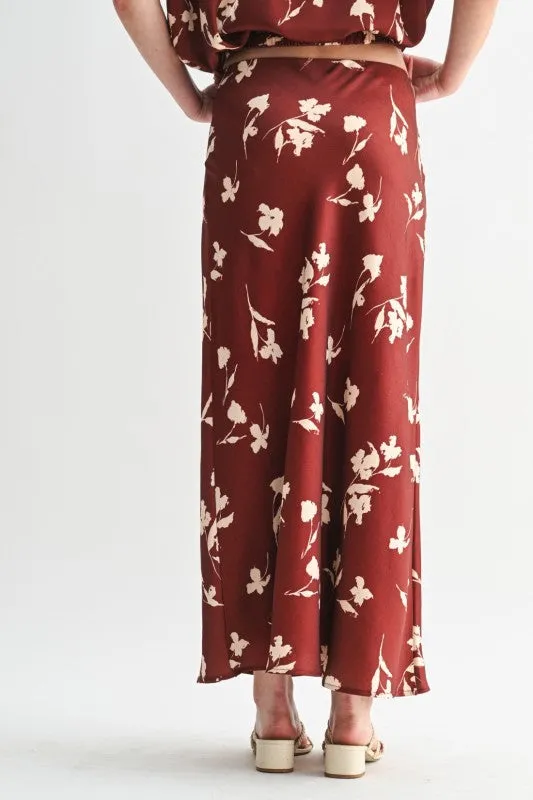 Brick Floral Skirt Breathable mesh lining NoSlipWaistband