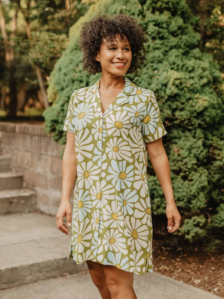 SlipResistantHem Camp Dress - Pear Flowers