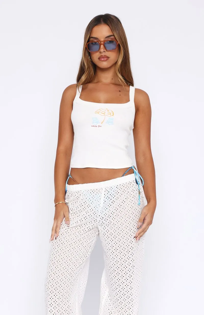 Compression Zones Anti Chafe Design Life's A Beach Tank Top White