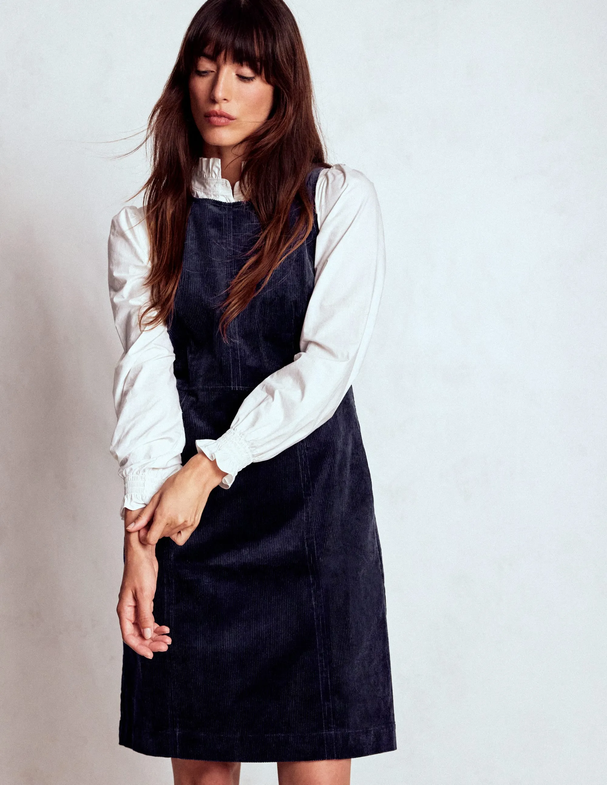 Annie Cord Shift Dress-Navy Shiny Tone