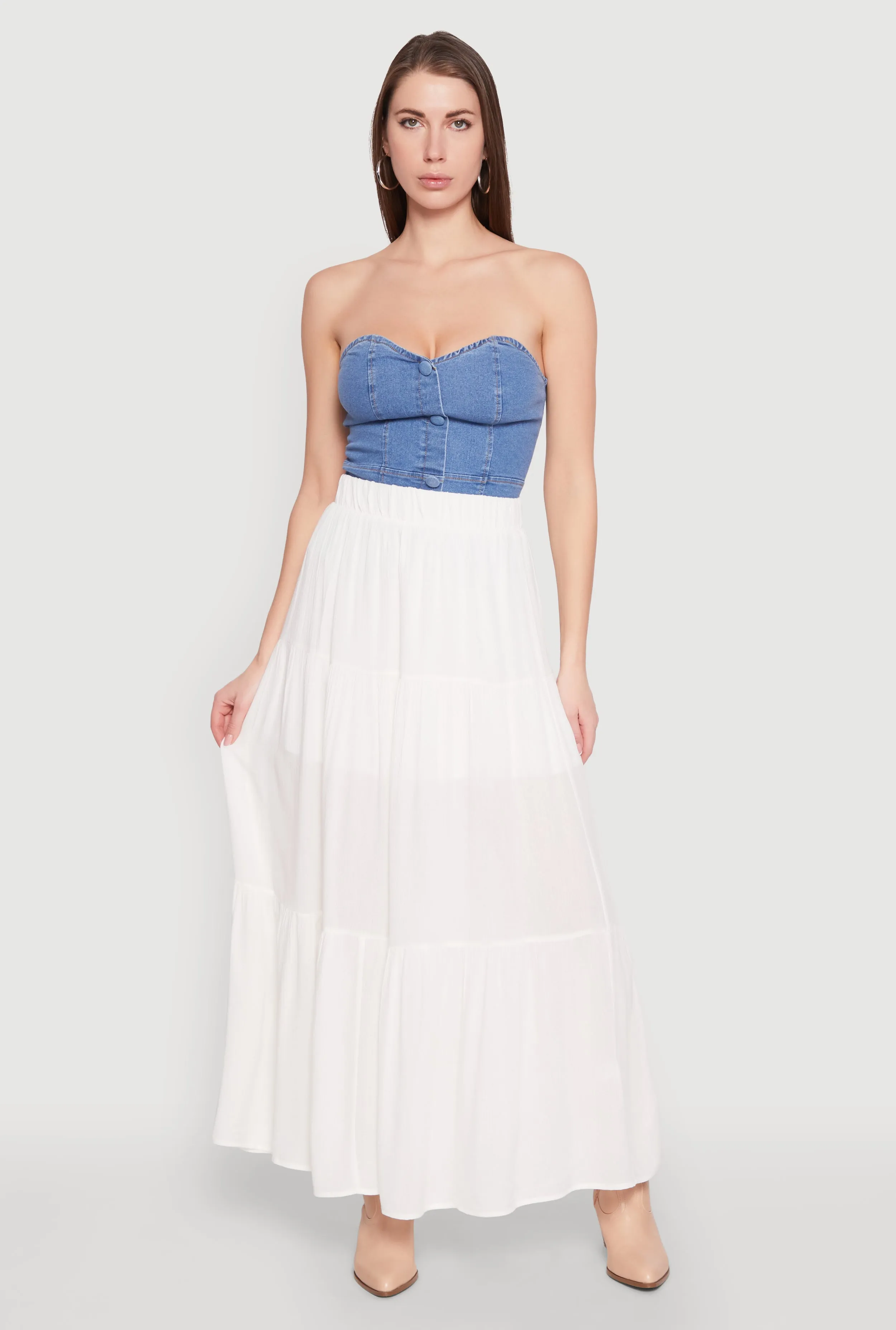 High Waist Tiered Maxi Skirt Everyday Look