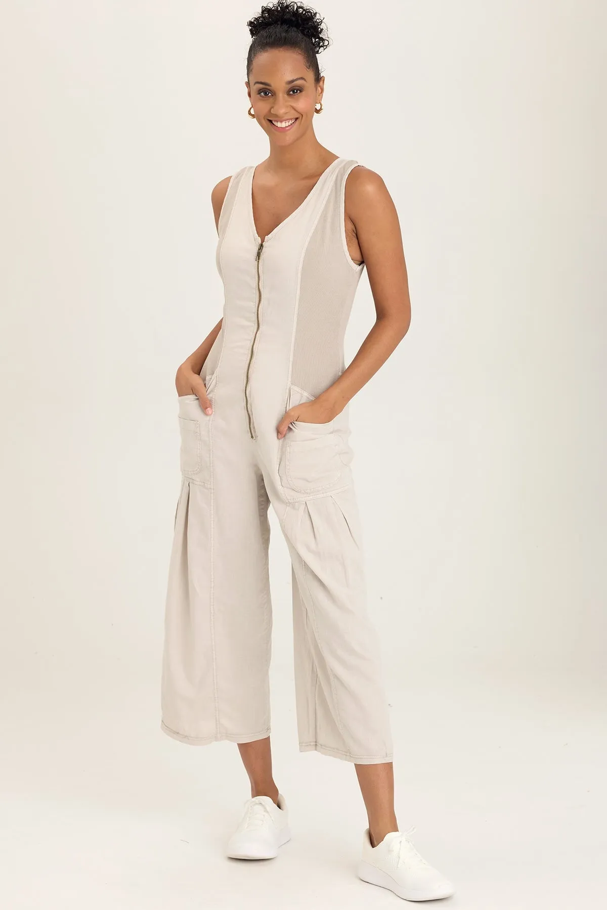 Future Glow Linen Macgowan Wide Leg Cargo Jumpsuit