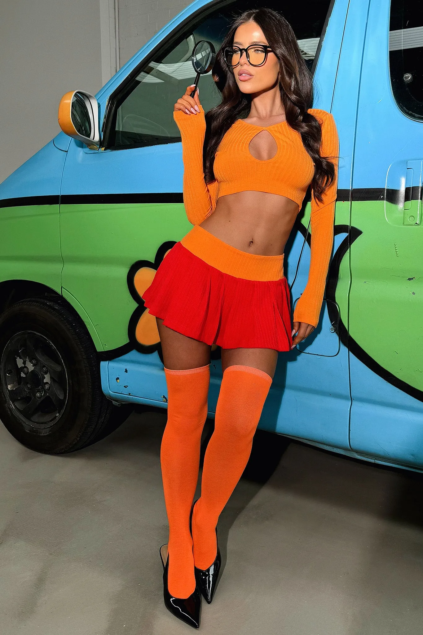 Jinkies Skirt - Red Mid Length