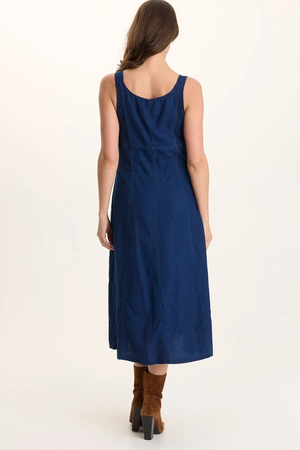 AI Core Hike Fit Lyall Mock Denim Twill Midi Tank Dress