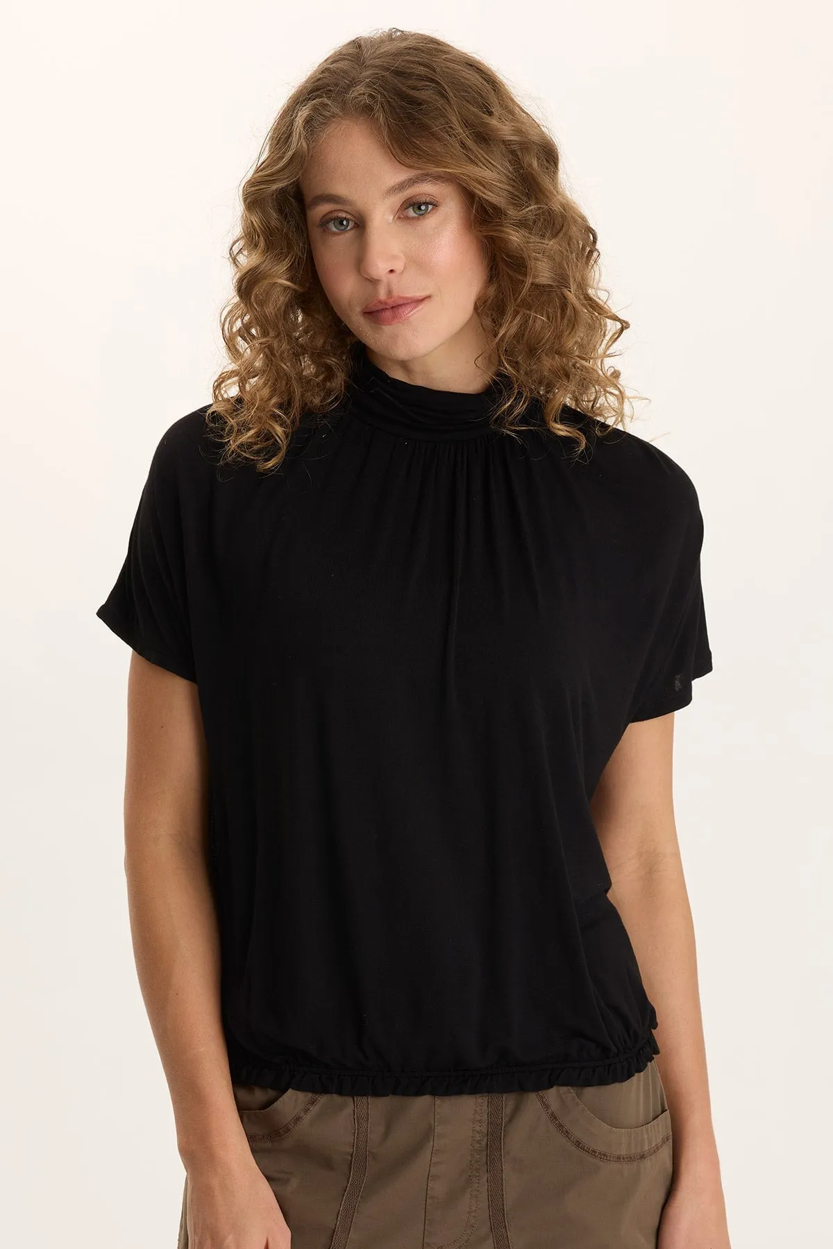 DurableThreadwork QuickRelease Closure Viggo Soft Jersey Turtleneck Banded Tee