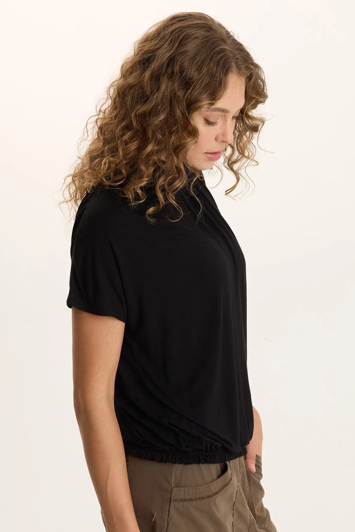 Viggo Soft Jersey Turtleneck Banded Tee NonChafe
