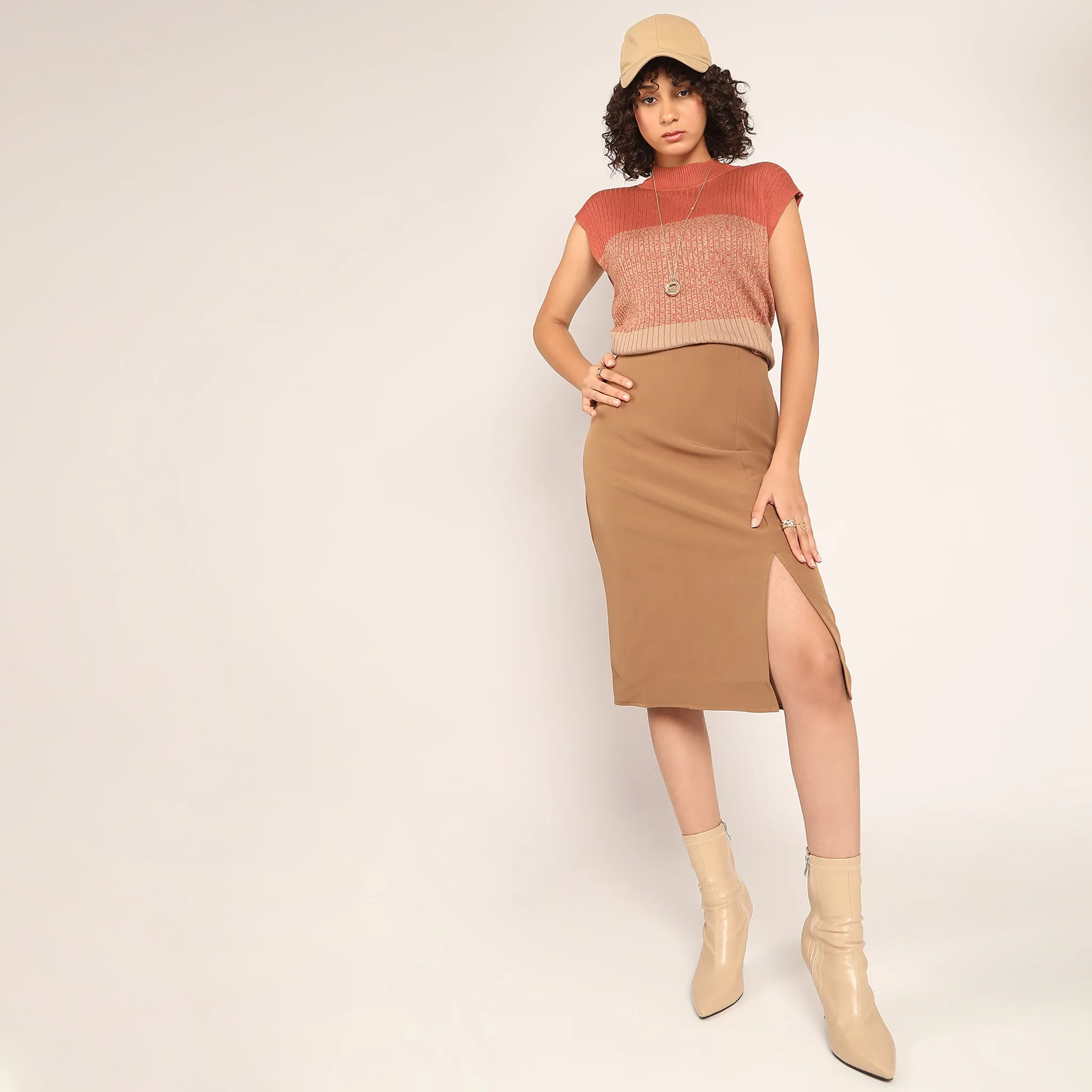 TemperatureRegulatingLining Shine Fit A-Line Knee Length Skirt