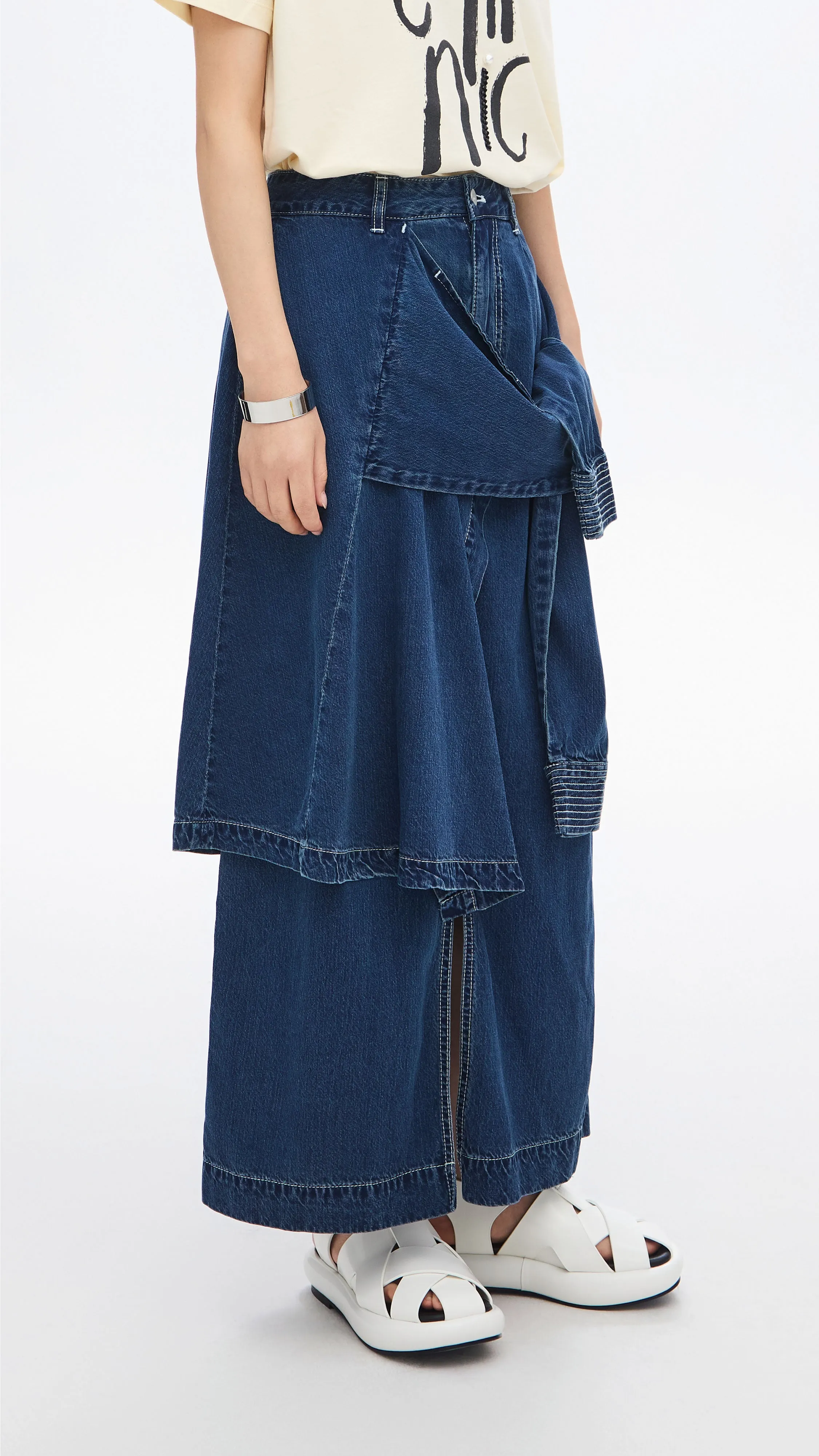 Rebuilt Denim Skirt Smooth Motion