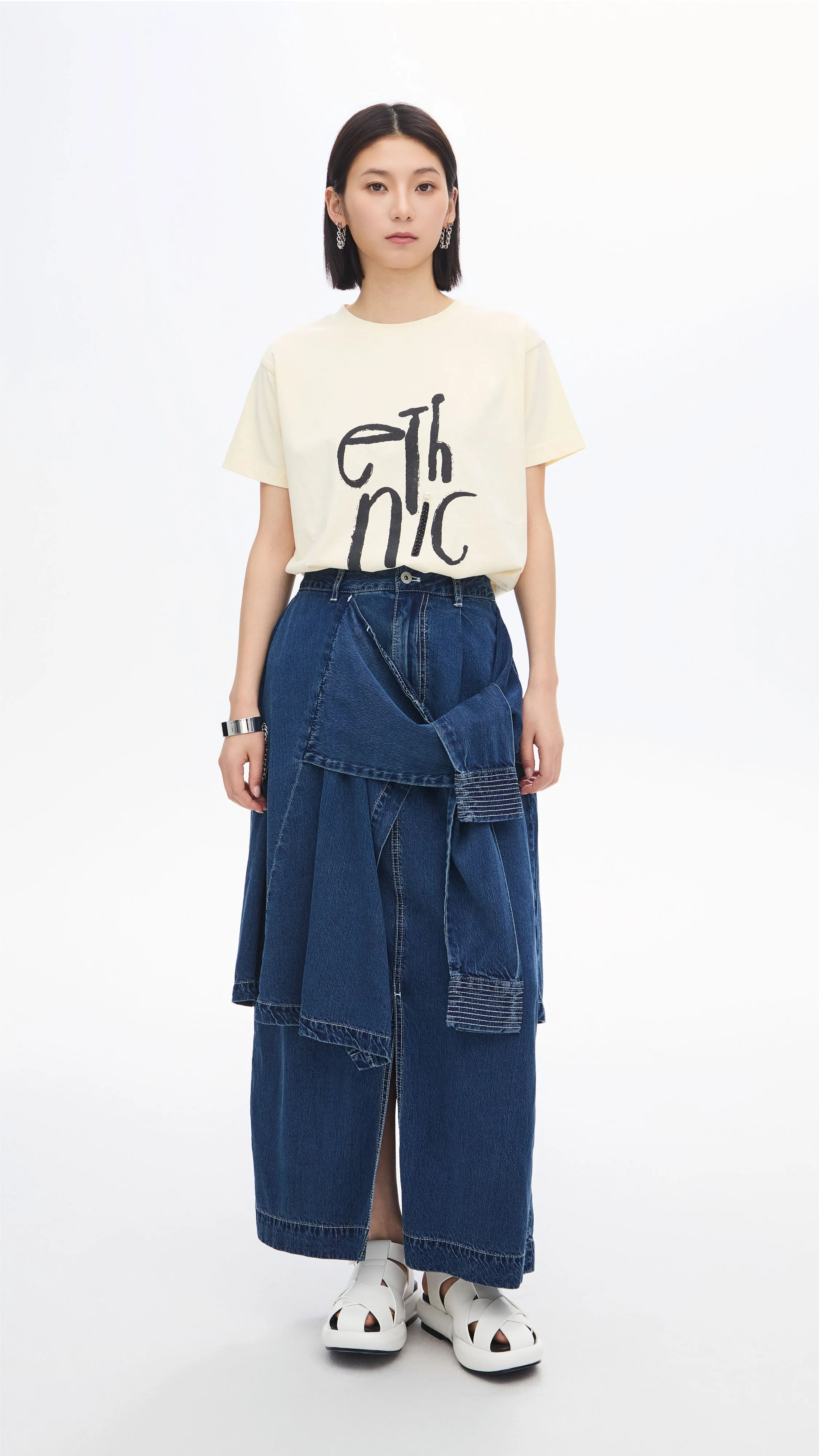 Basic Layers Clean Finish Rebuilt Denim Skirt