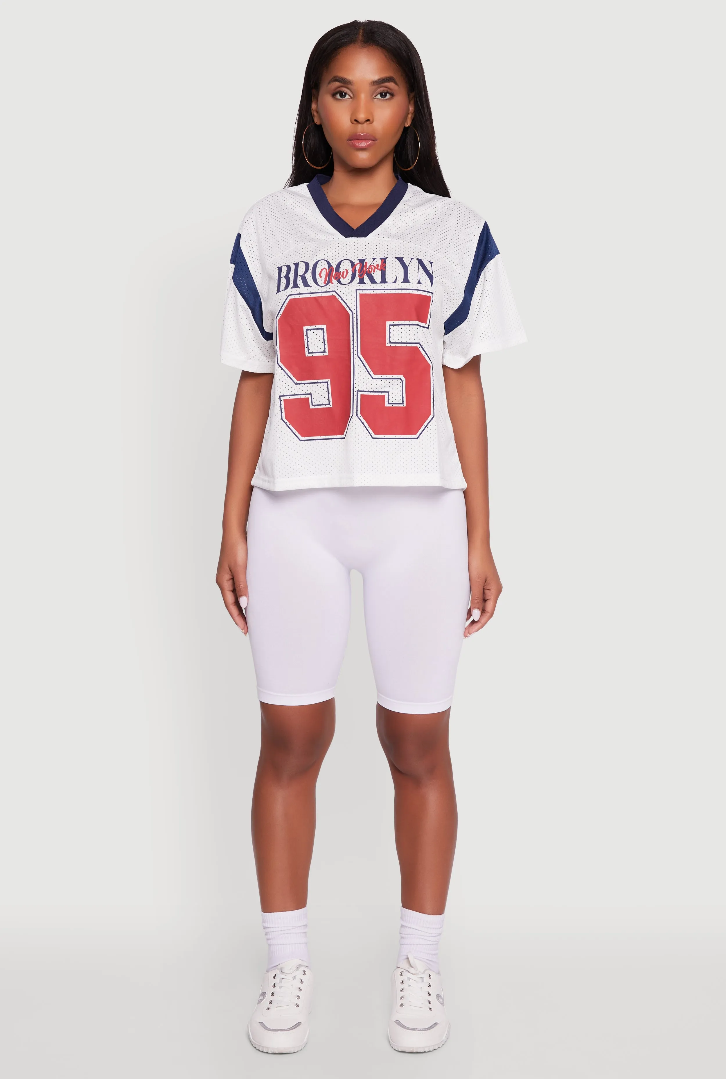 Contrast Trim Brooklyn New York 95 Graphic Jersey Practical Comfort