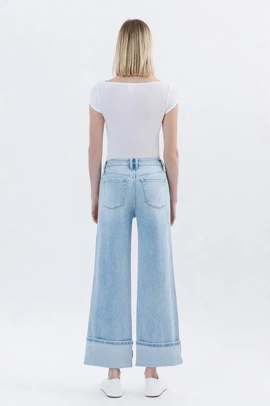 mesh ventilation Flexible Material Flying Monkey High Rise Cuffed Jean