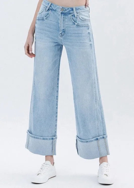 Flying Monkey High Rise Cuffed Jean Creative Glow