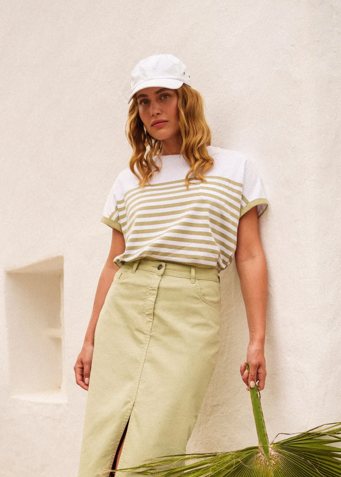ENORA - Colorblock Striped Tee for Women | Soft Cotton | Women Fit (PROMENADE) Eco Core Commute Ease
