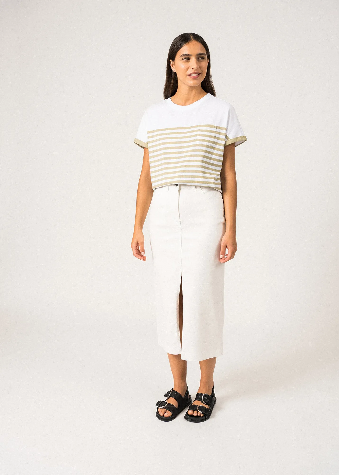 ENORA - Colorblock Striped Tee for Women | Soft Cotton | Women Fit (PROMENADE) Neo Mode