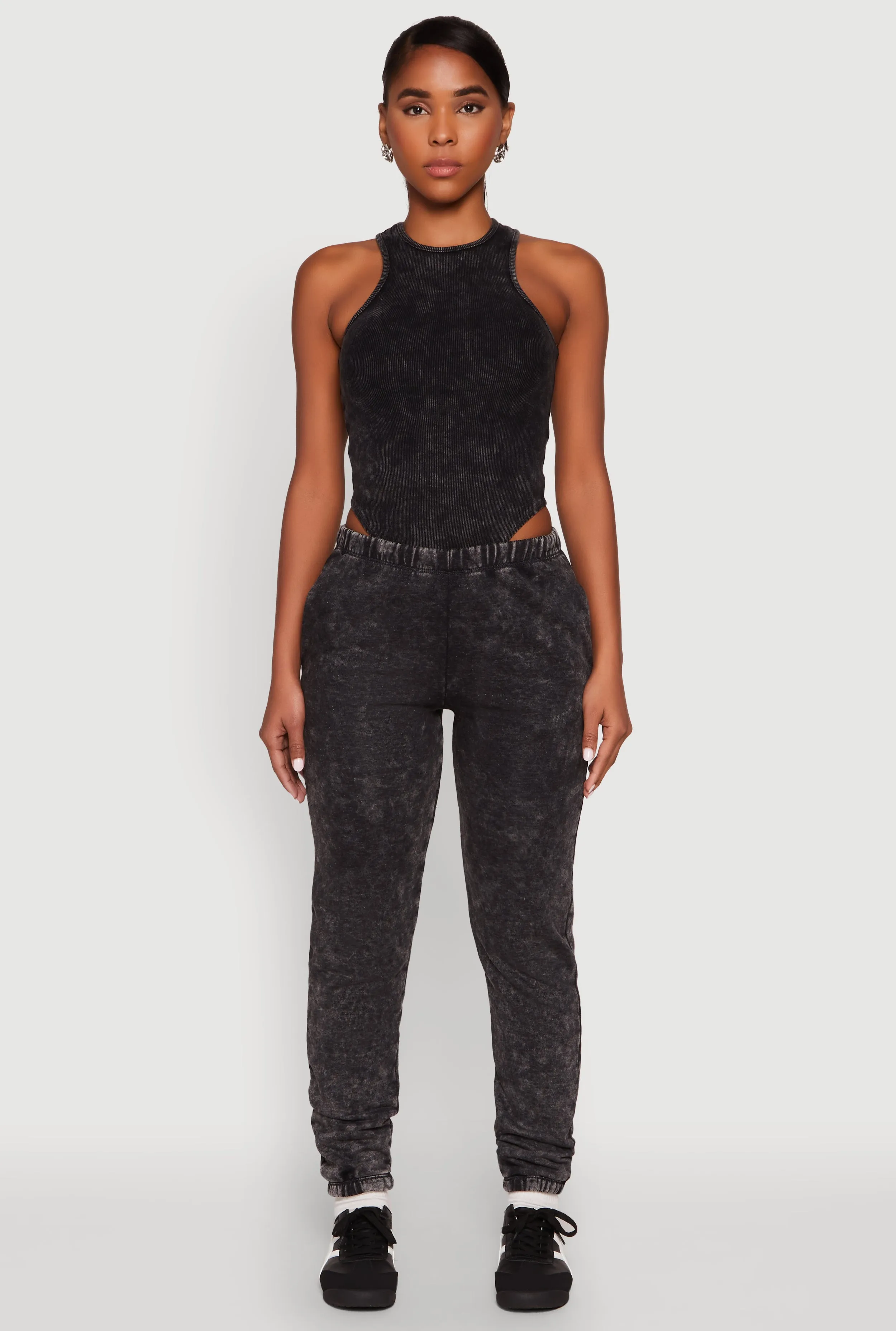 Mineral Wash Rib Knit Bodysuit Active Premium Basic Training