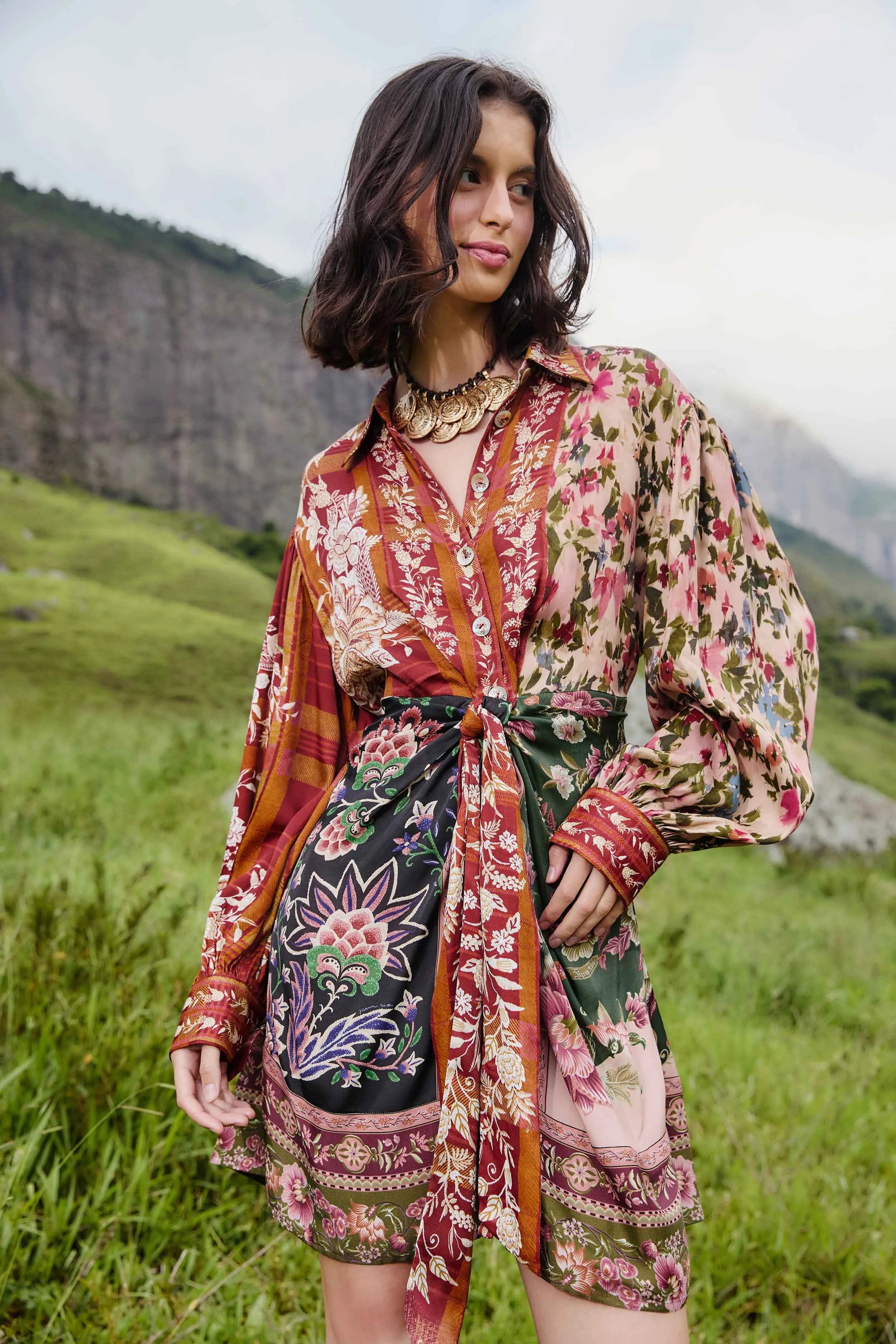 Flirty Fit Mixed Winter Garden Lenzing? Ecovero? Viscose Mini Dress