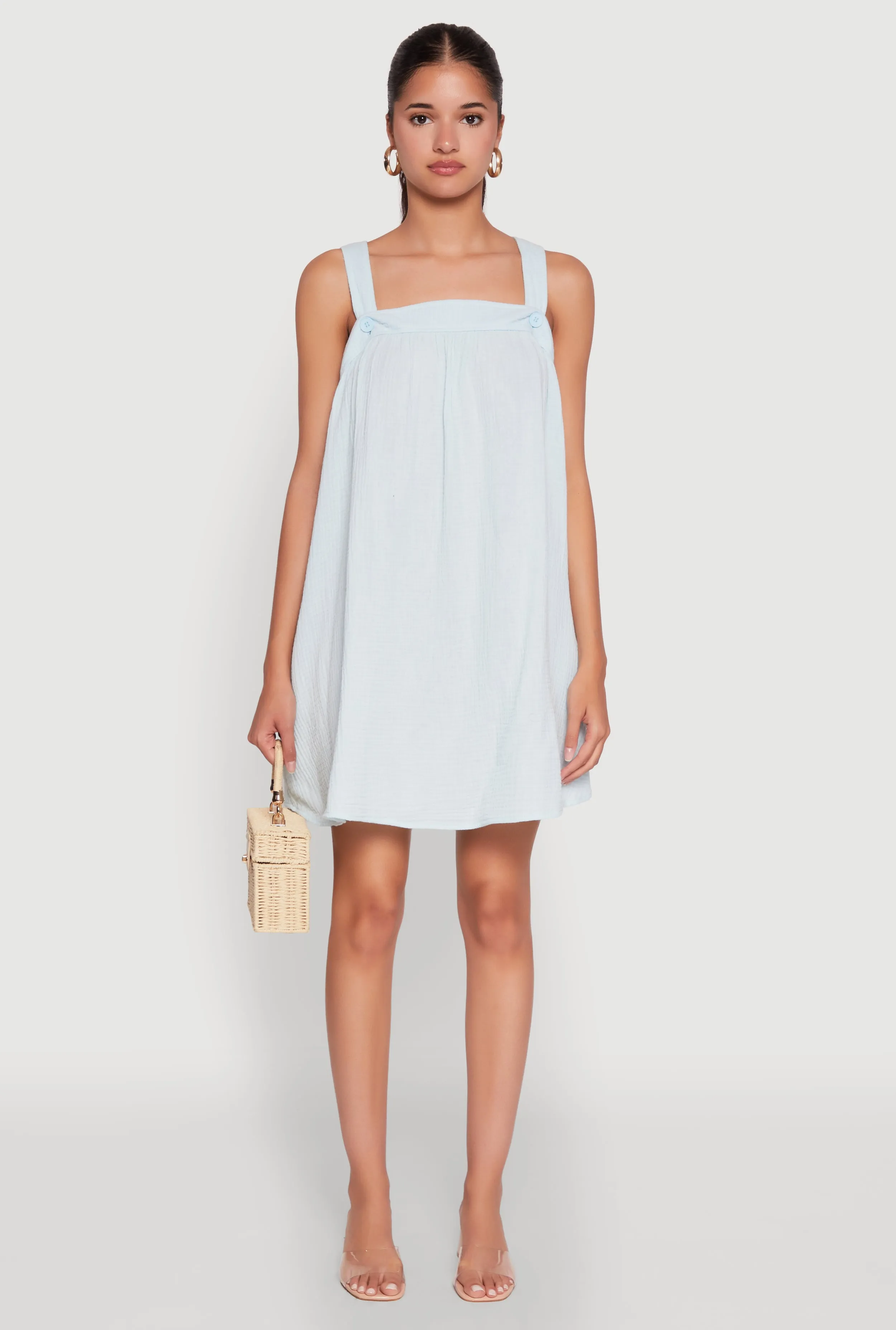 Summer Heat Chic Gauze Knit Ruched Shift Dress