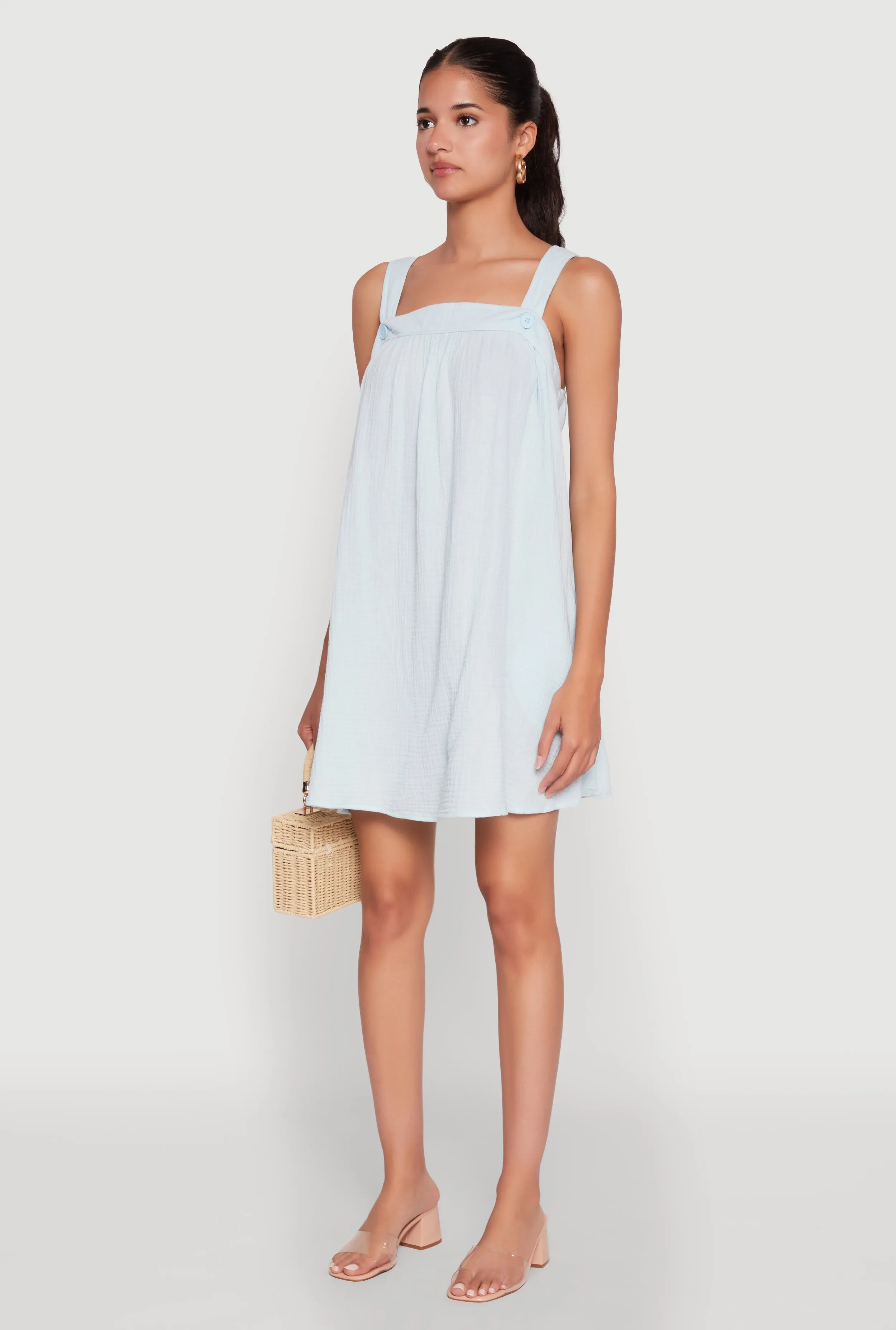Chic Gauze Knit Ruched Shift Dress Charming Design