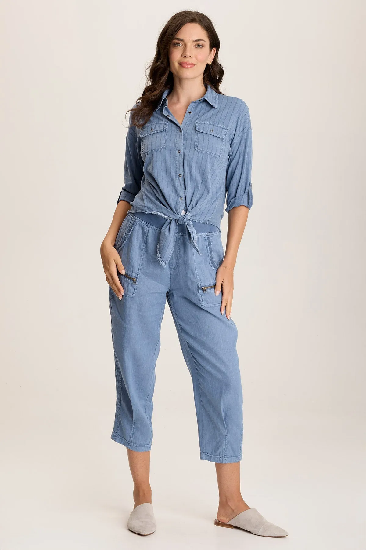 Kato Tie-Front Top with Flap Pockets Prince Core ThermalRegulating Layer