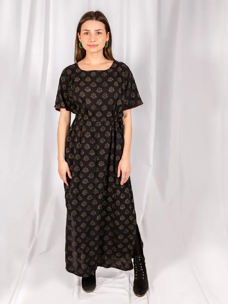 UVProtective Coating Aimee Maxi Dress - Floral Stamp Black