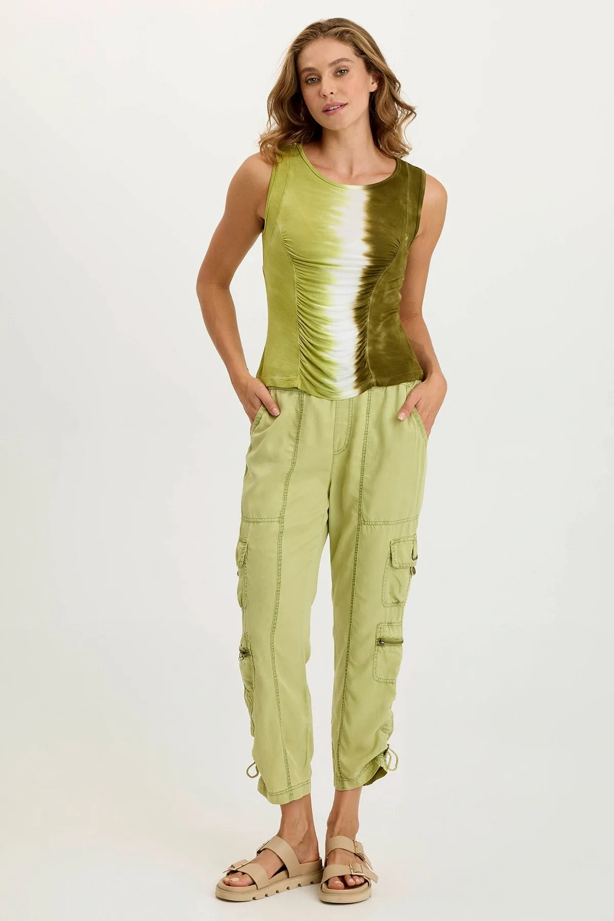 Bano Jersey Ruched Panel Tank Party Ready