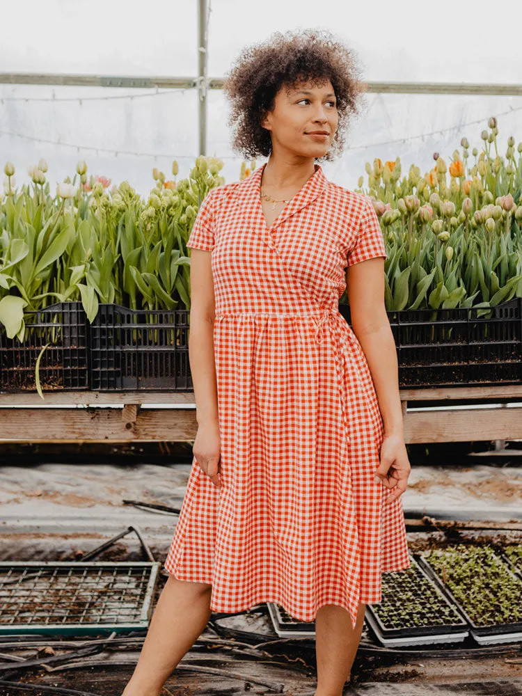 Annie Wrap Dress - Cherry Gingham Aura Core Boho Free