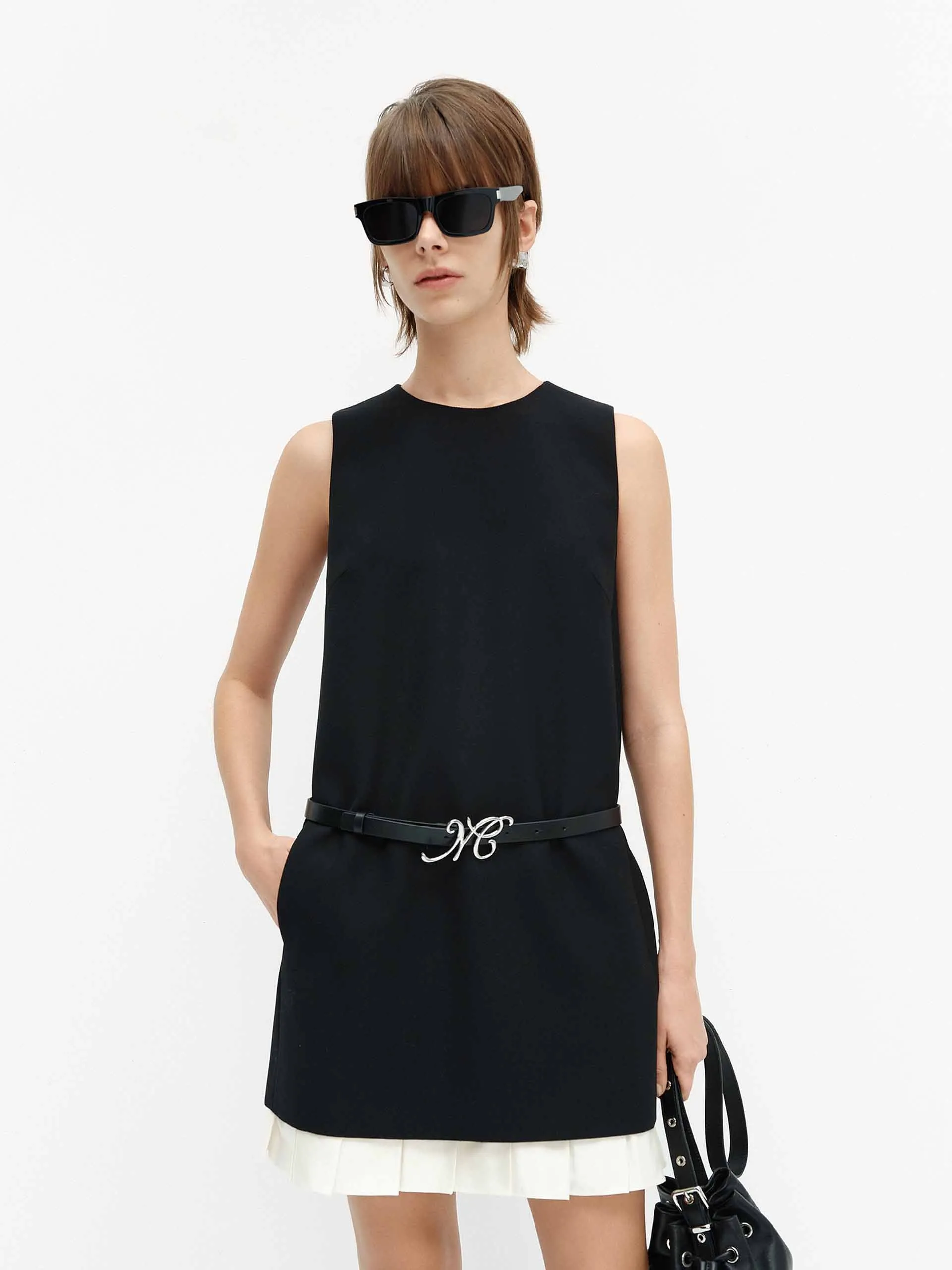 Fresh Vibes Contrast Hem Tank Dress