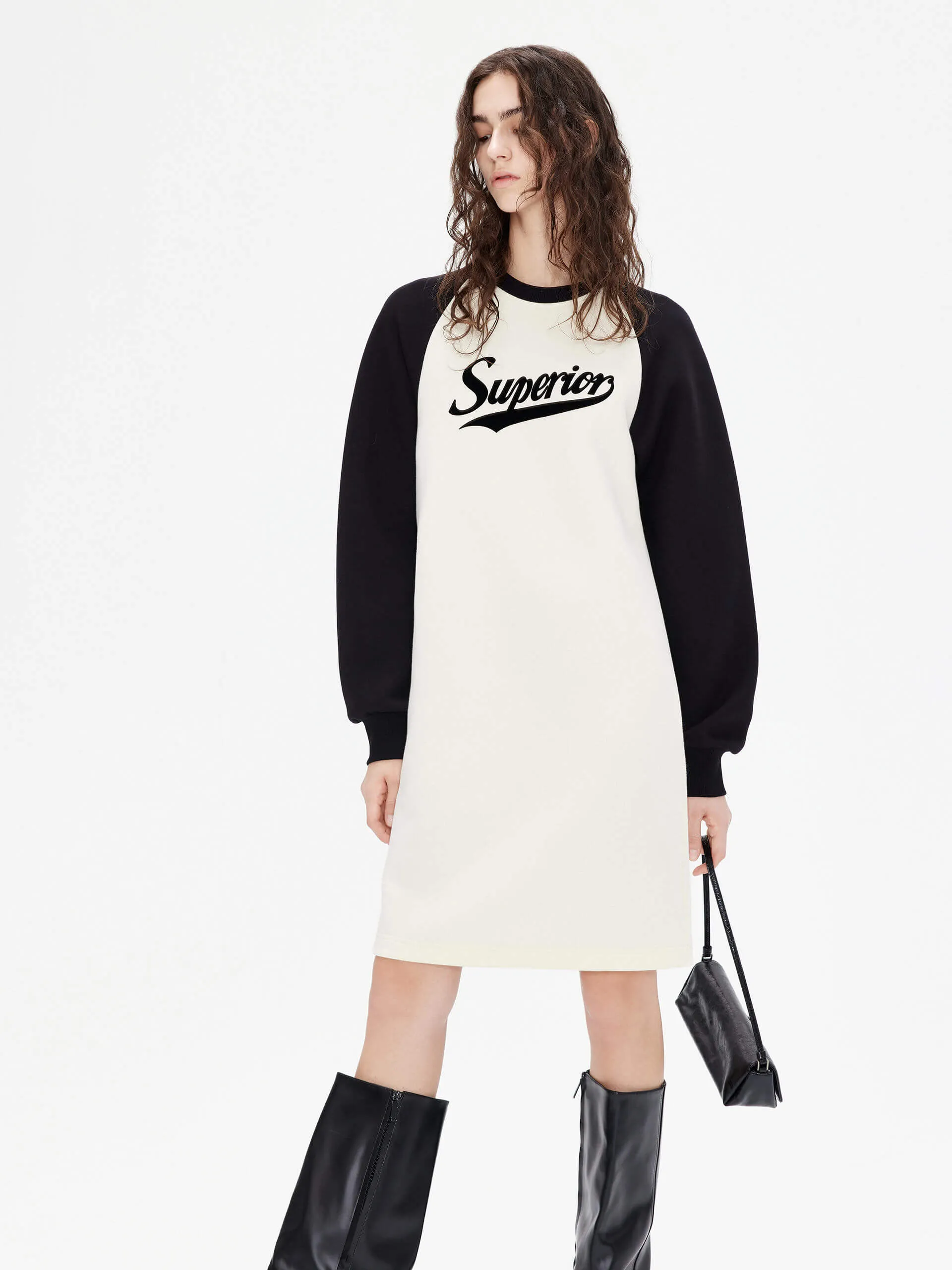 Raglan Sleeve Mid Dress Elegant formal mini gown