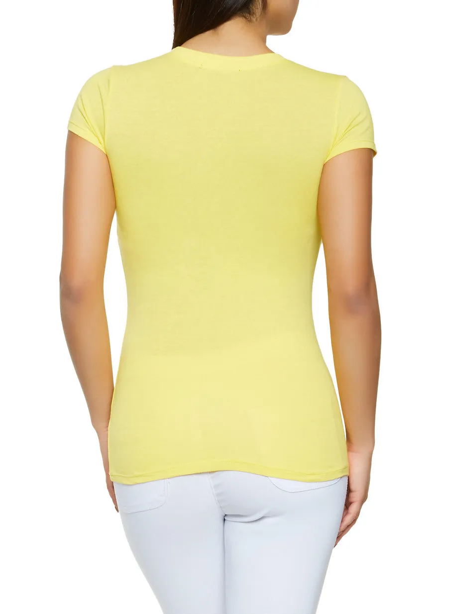 Casual Statement Basic Crew Neck Tee
