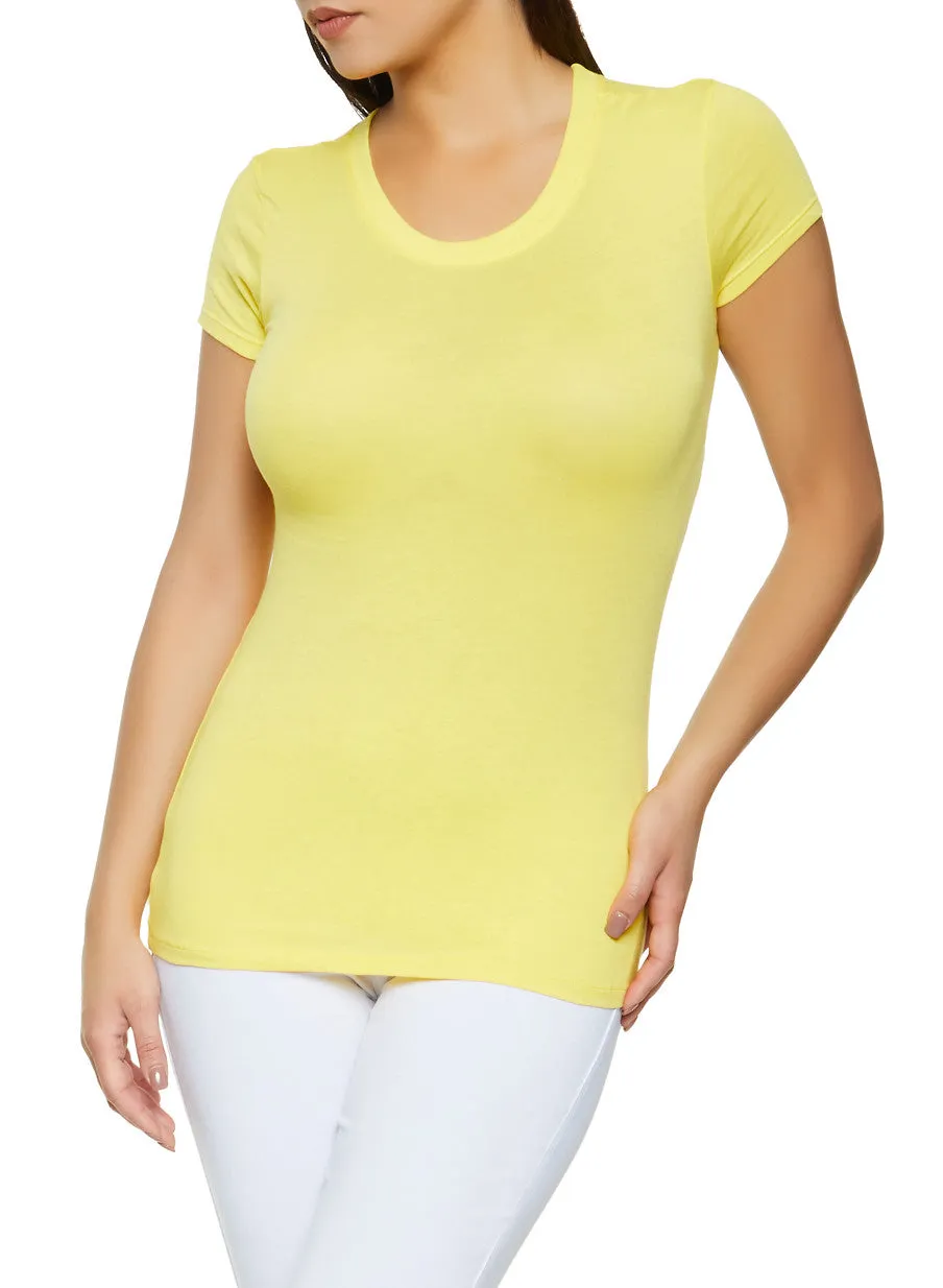 Basic Crew Neck Tee Comfort Apparel Active Trend