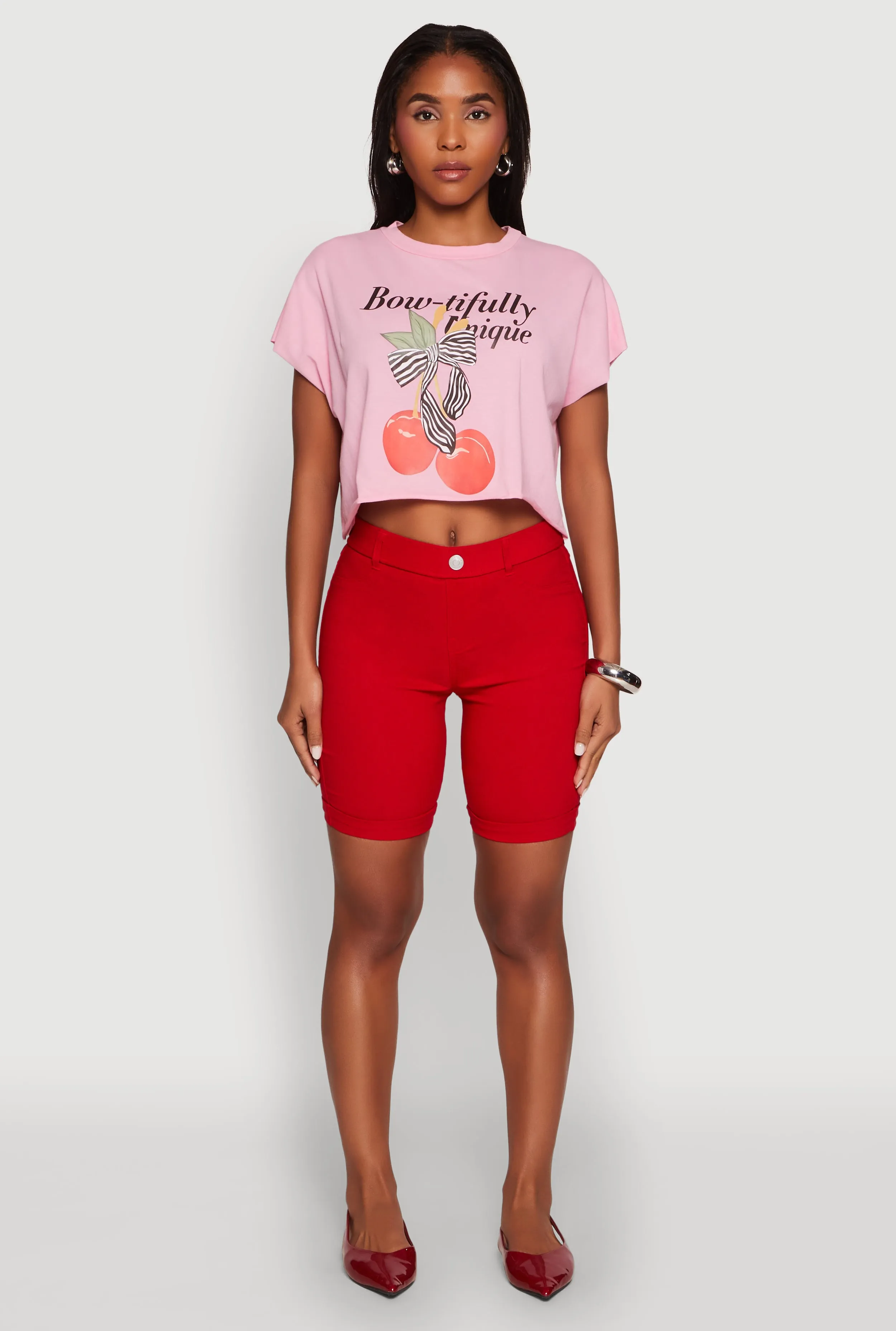 Bowtifully Unique Boxy Cropped Graphic Tee loose but not baggy Pilling Resistant Finish