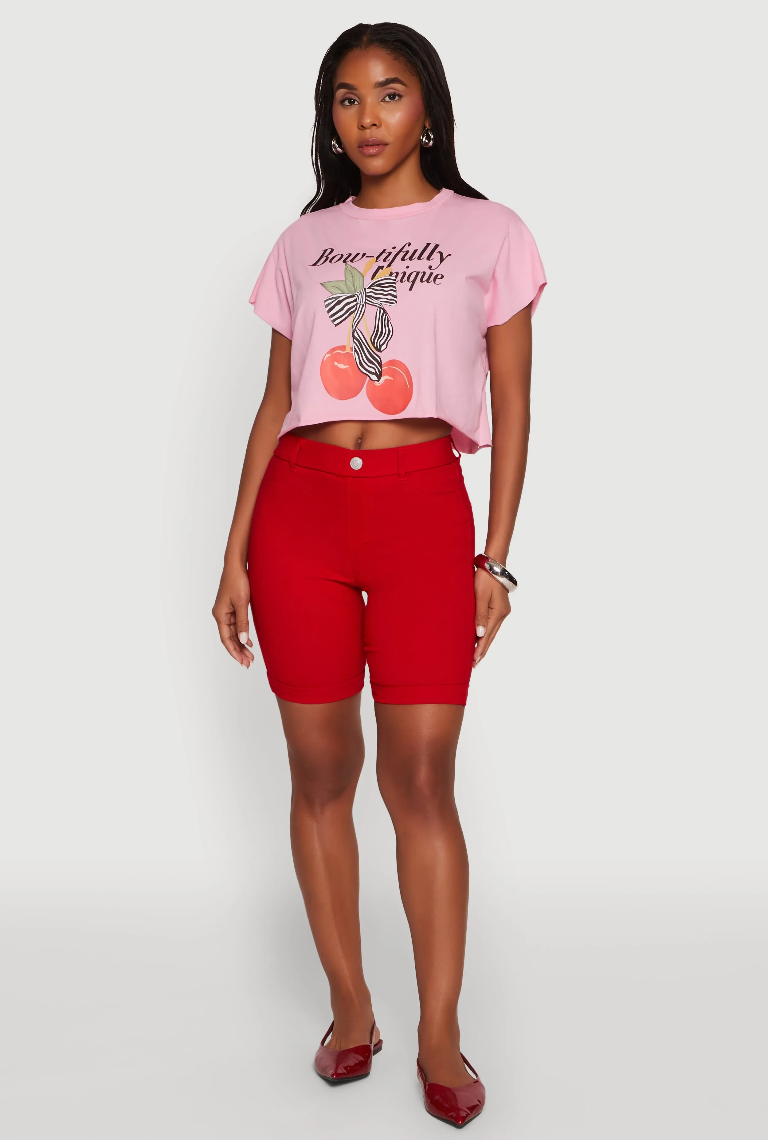 Bowtifully Unique Boxy Cropped Graphic Tee Weekend Trend
