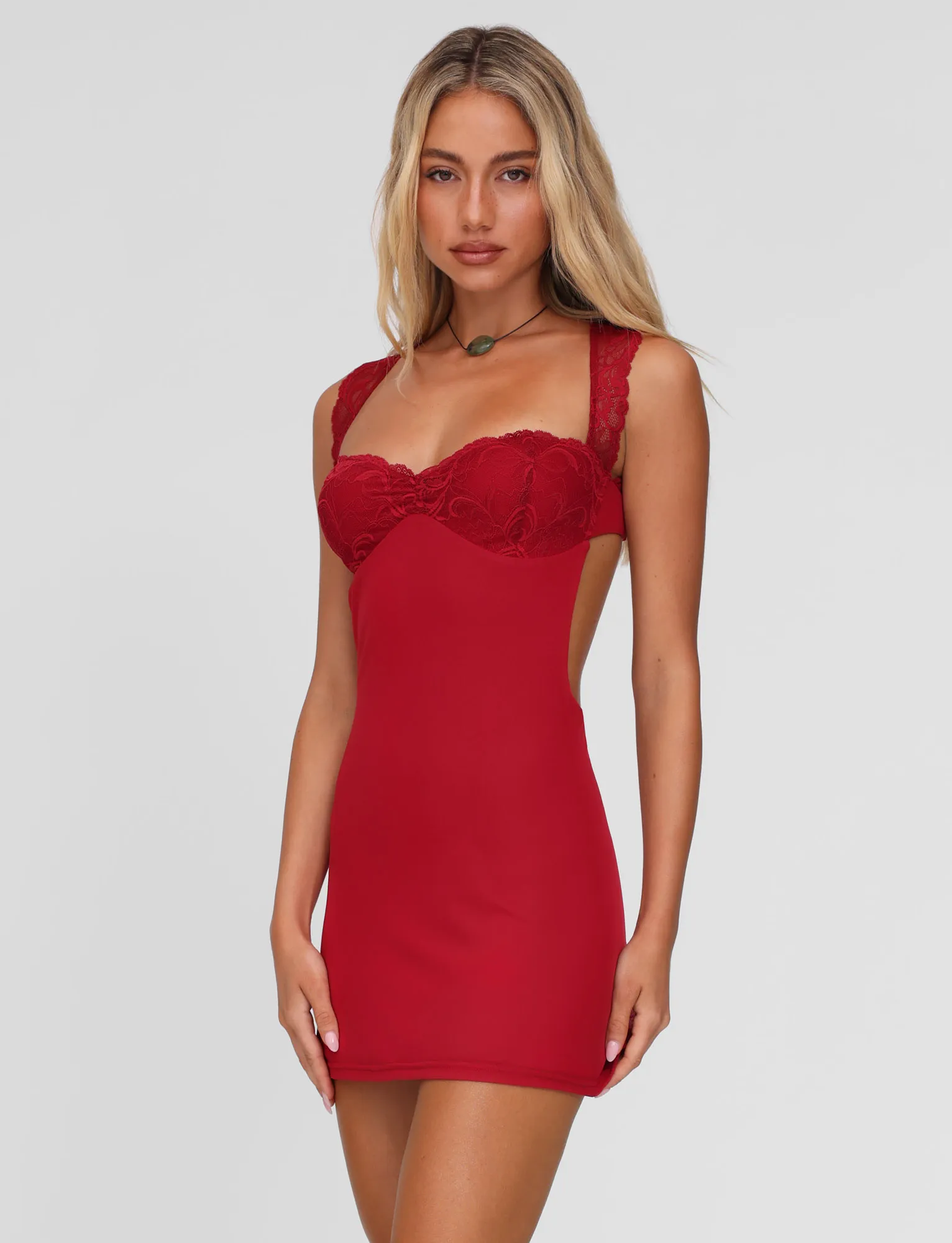 Star Warm NYOMI MINI DRESS - RED : RED