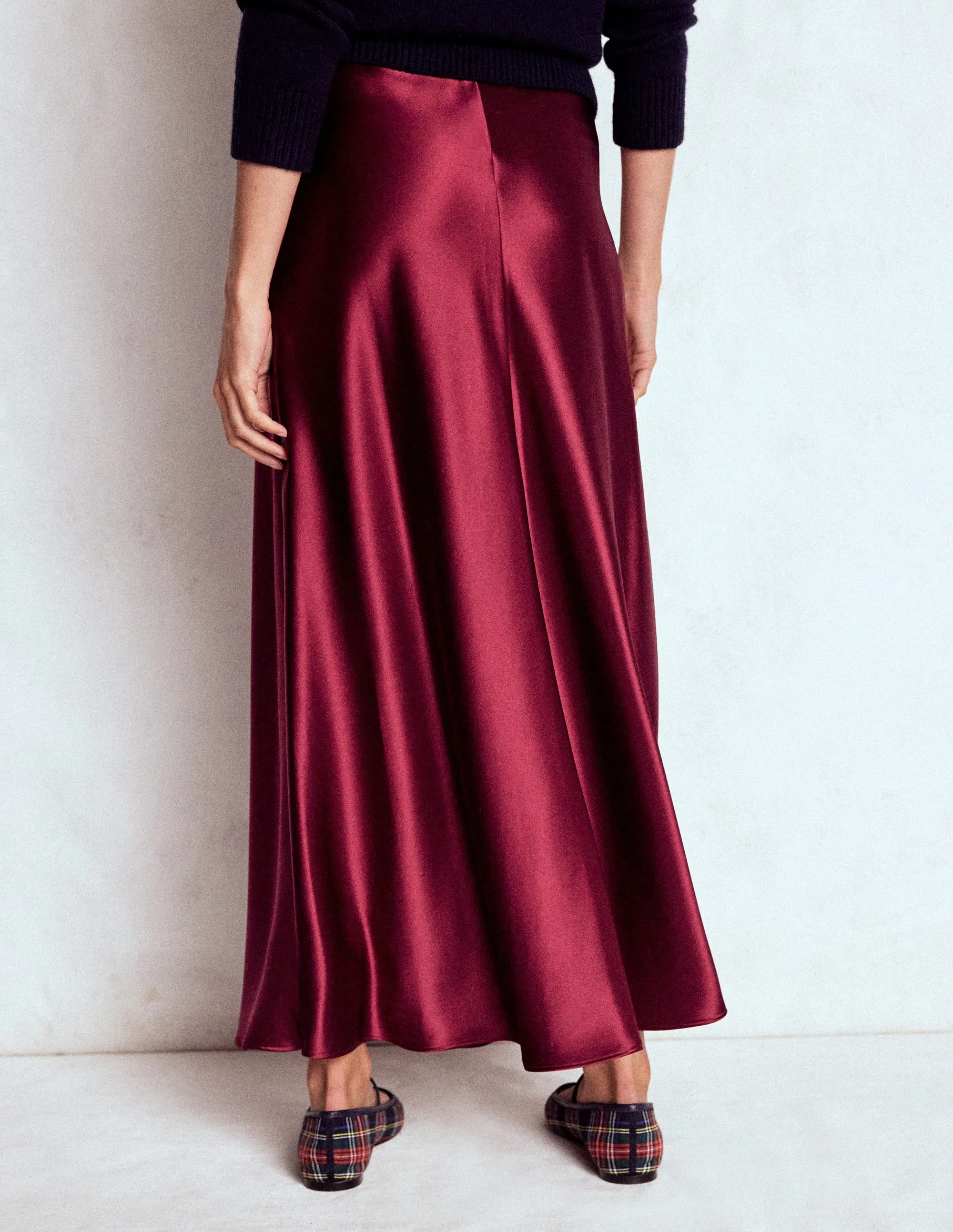 Outfit Moodboard Bias Cut Slip Skirt-Chestnut