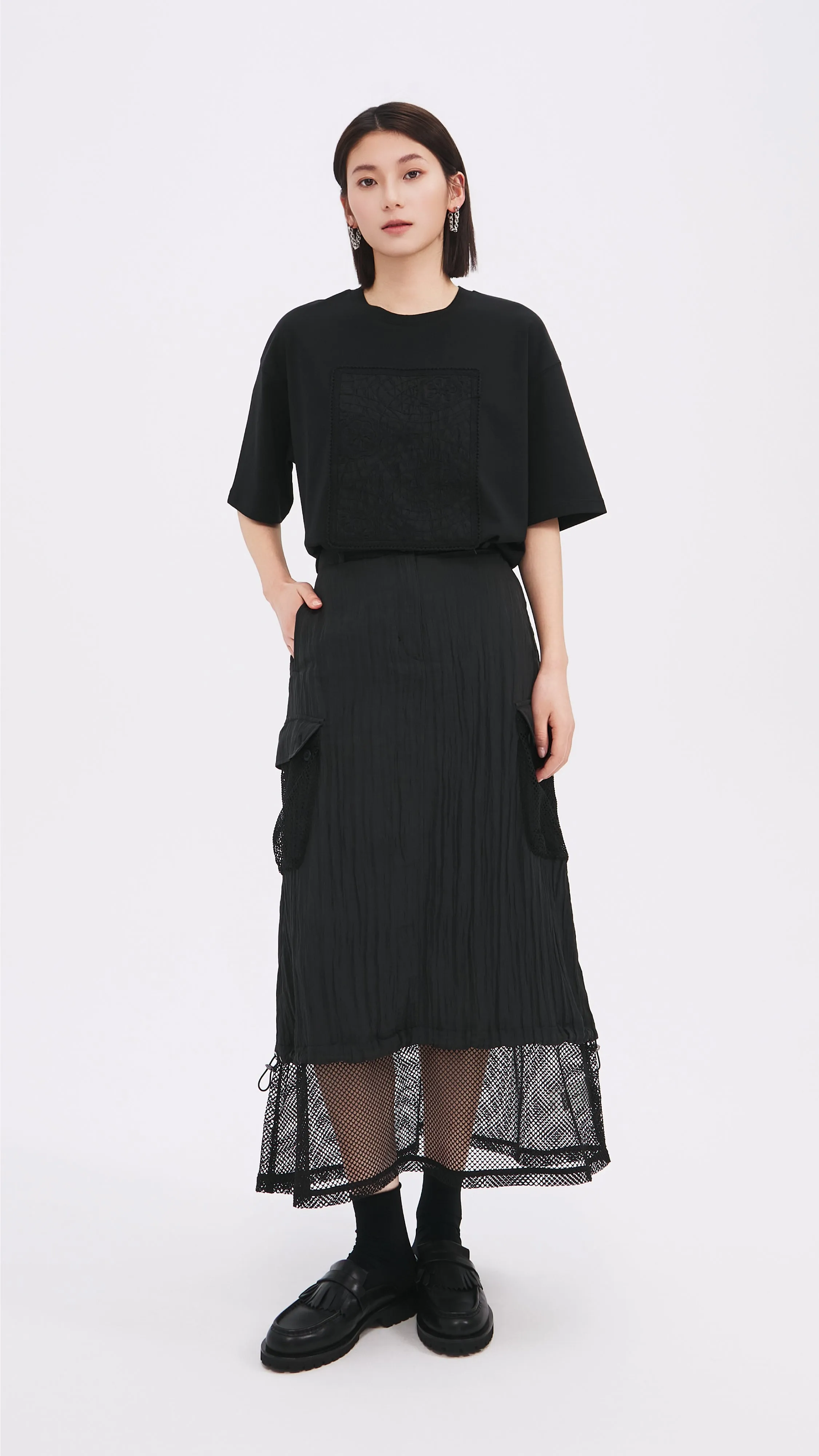 Nylon Patch Skirt Chic Mood Bold Mood