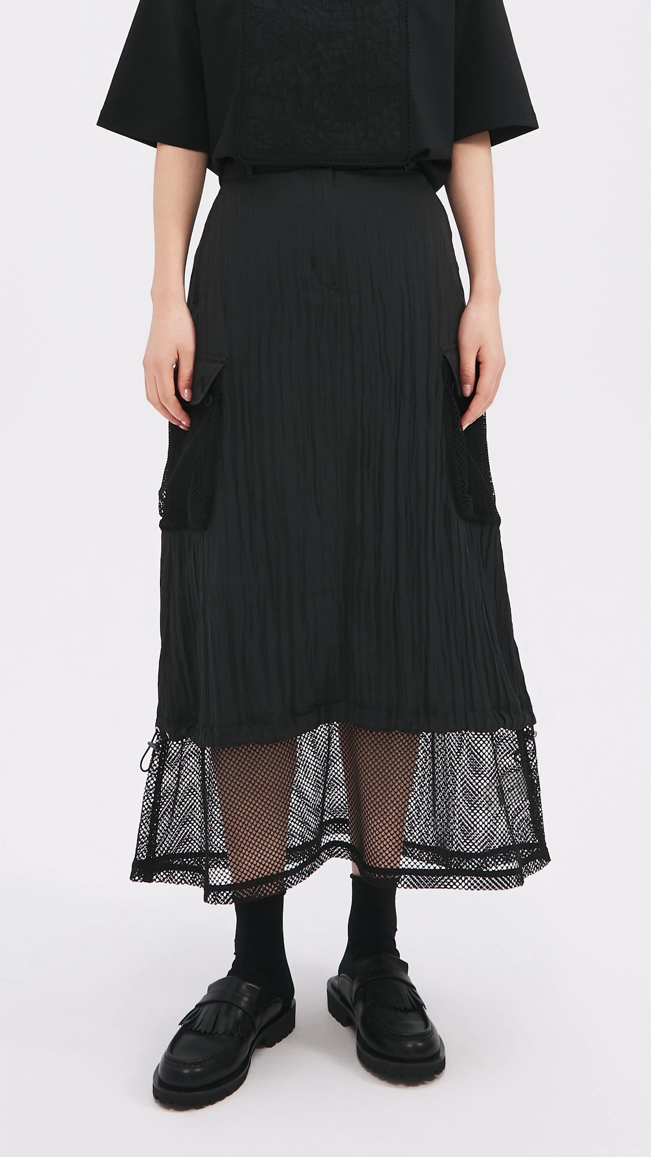 Nylon Patch Skirt Travel Influence Plus size option